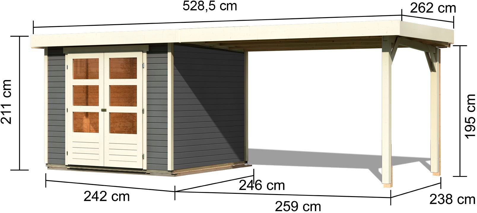 Karibu Gartenhaus »Askola 3,5«, mit Schleppdach