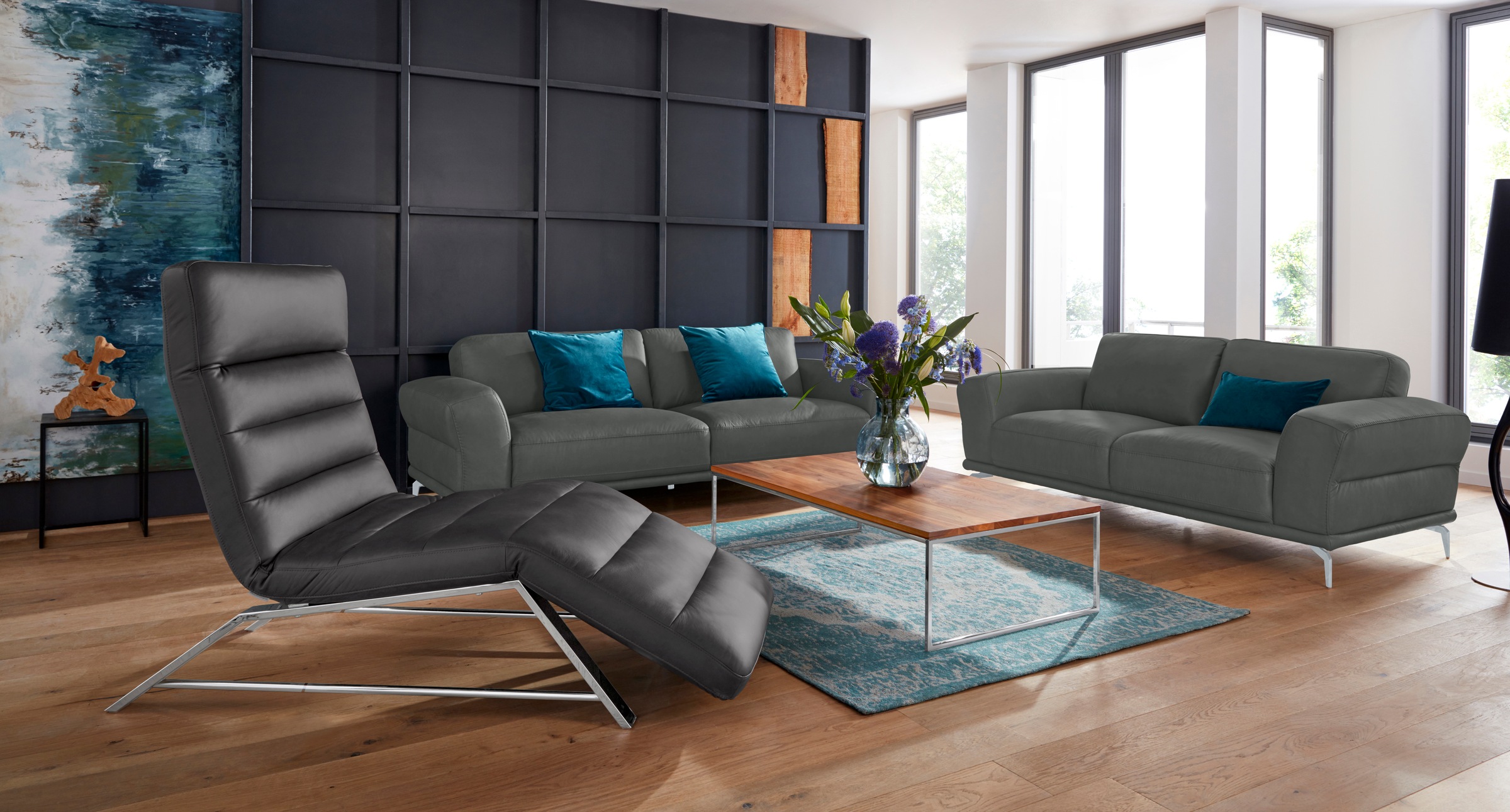 W.SCHILLIG 2,5-Sitzer »montanaa«, mit Metallfüßen in Silber matt, Breite 232 cm