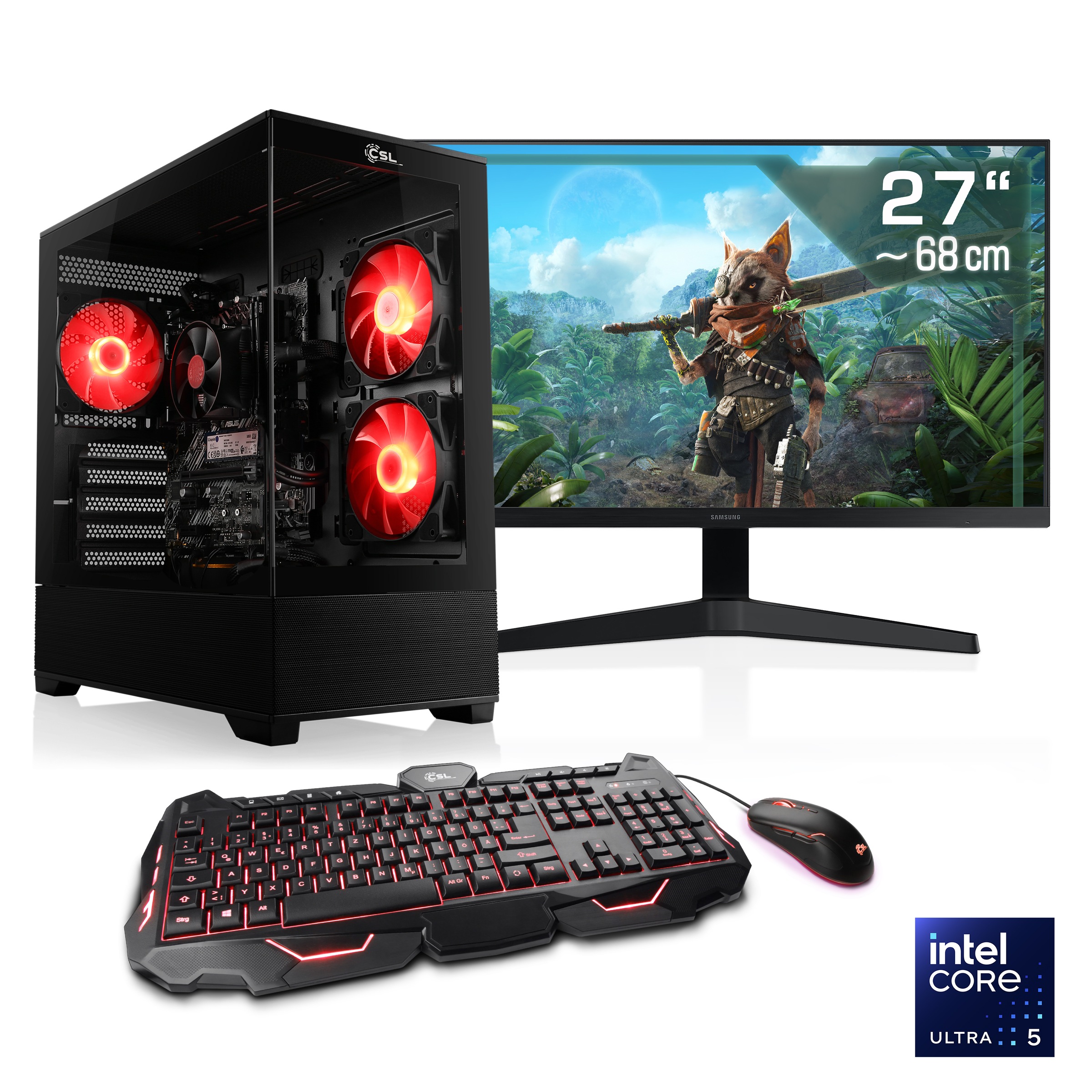 CSL Gaming-PC-Komplettsystem »AeroVision V24441« 27 ″ Intel® Core Ultra 5 16 GB RAM 500 GB SSD