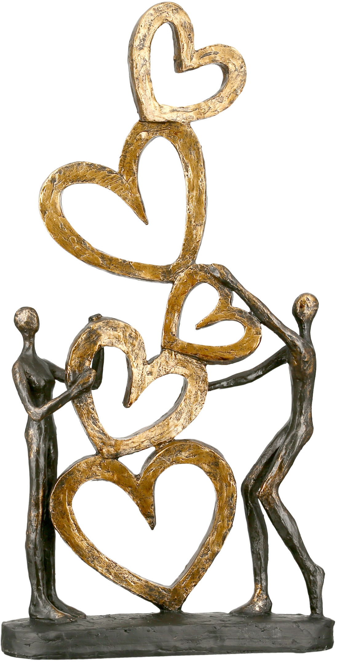 Dekofigur Casablanca Gilde »Skulptur auf by Wohnzimmer Dekoobjekt, Höhe gold/schwarz«, Herz Herz, kaufen auf Rechnung 41,