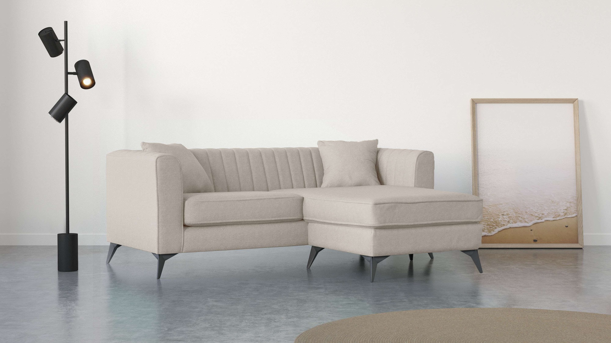 Places of Style Ecksofa »MATTHEW L-Form ideal für kleine Räume, Maße B/T/H: günstig online kaufen