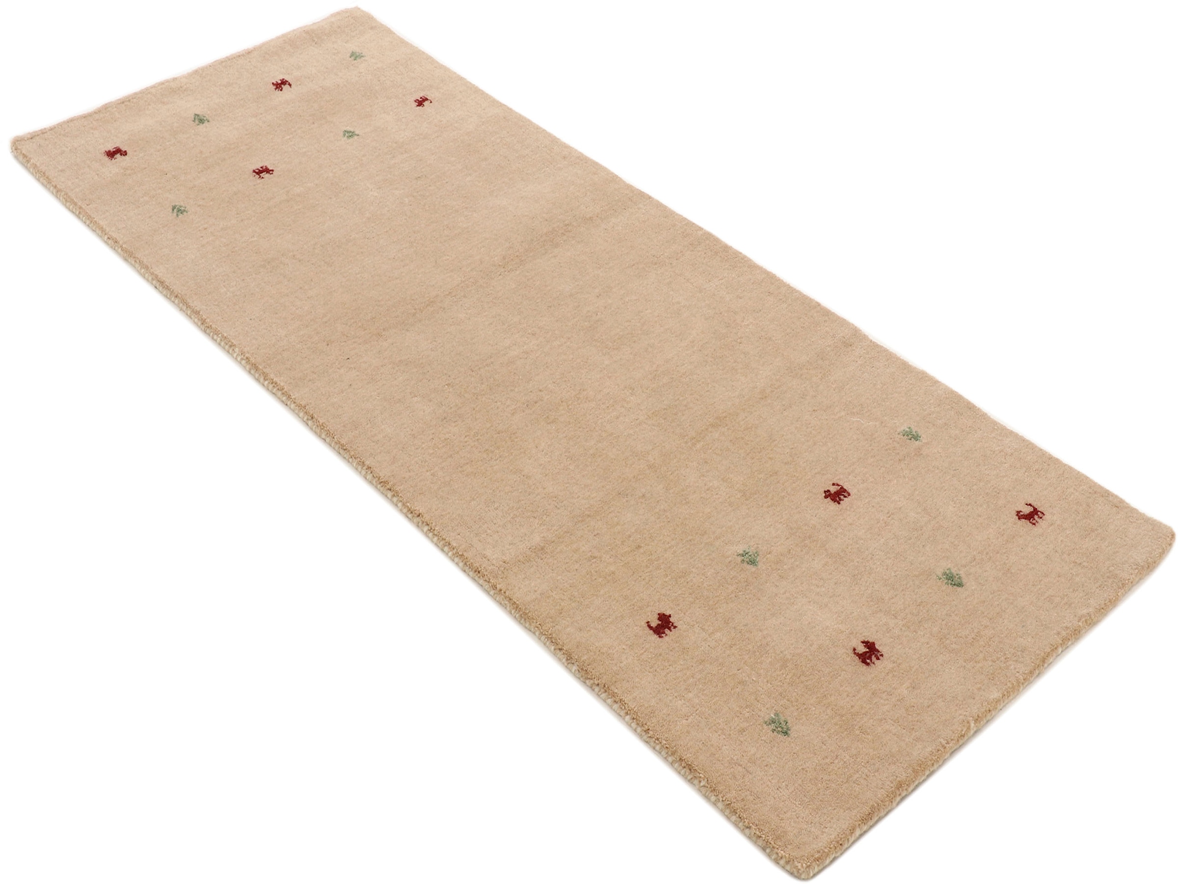 carpetfine Wollteppich »Gabbeh Uni, auch als Läufer und Rund erhältlich«, rechteckig, 15 mm Höhe, reine Wolle, handgewebt, Gabbeh Loom Tiermotiv, große Farbauswahl