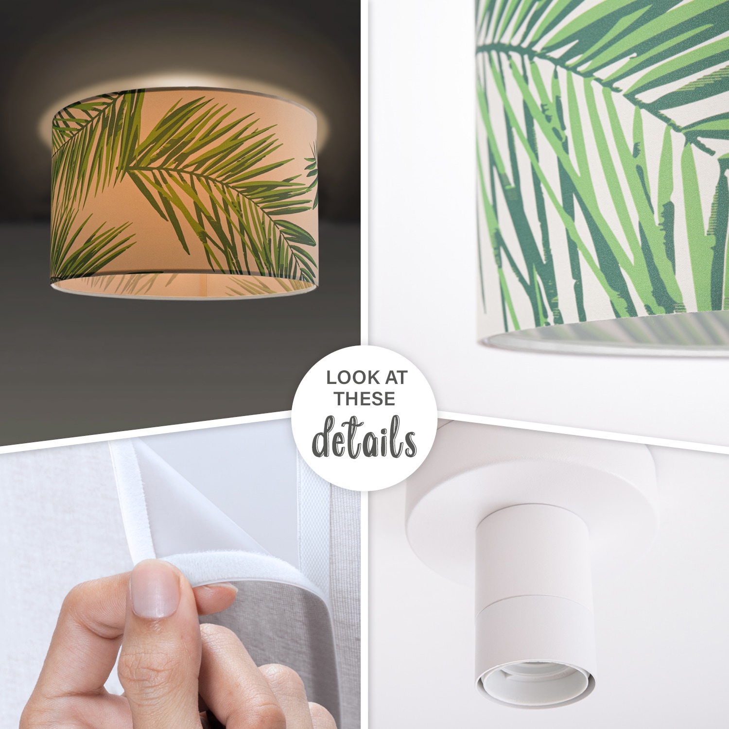 Paco Home Deckenleuchte »Ostende 537«, 1 flammig, Leuchtmittel E27 | ohne Leuchtmittel, Schlafzimmerlampe Lampenschirm Deko Wohnzimmer Deckenleuchte Palme