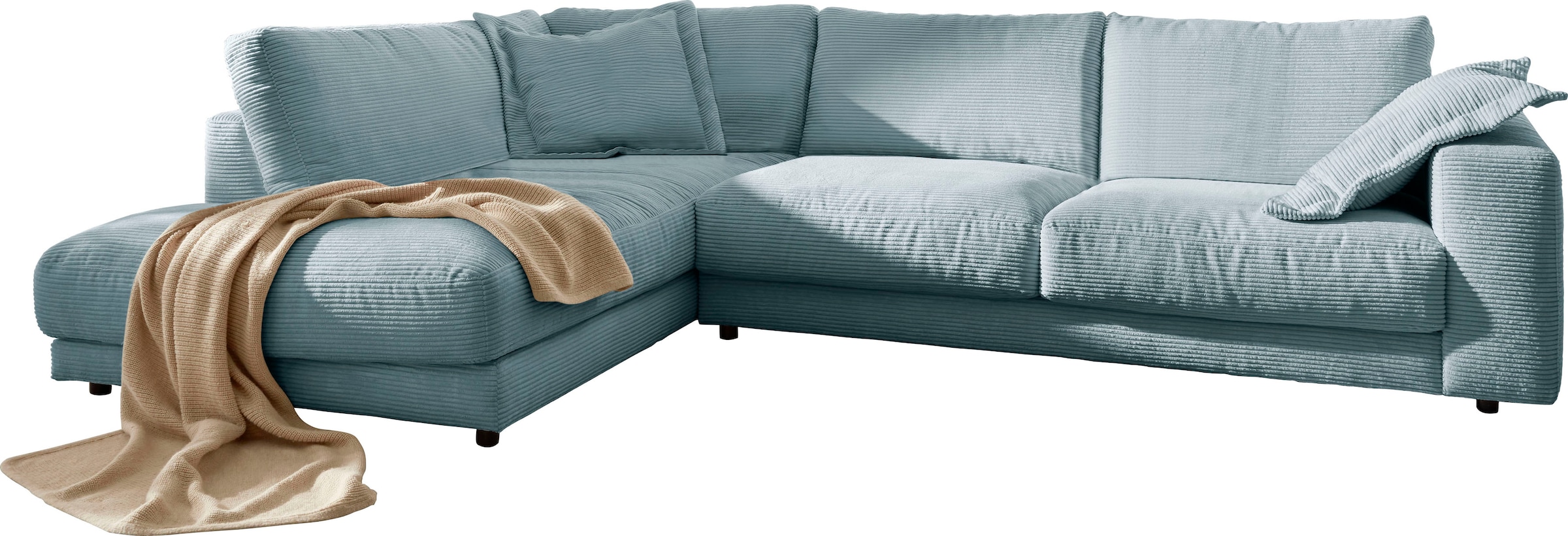 Ecksofa HOME AFFAIRE "Enisa XXL B/T/H: 325/224/85 cm L-Form", blau (bleu), B:325cm