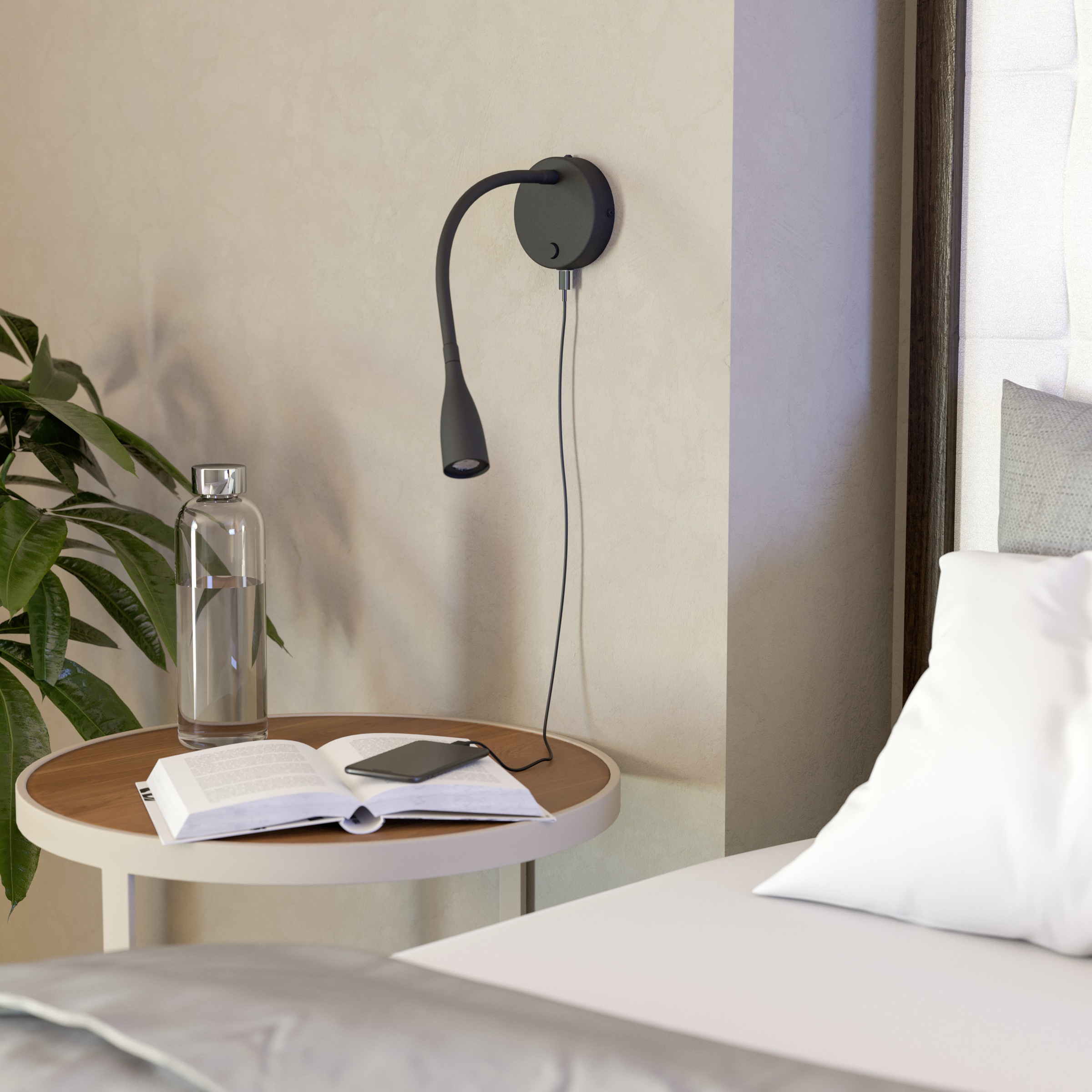 EGLO Wandleuchte »OLIVANDINO 1 Wandlampe - Stahl - LED - 3,8W - IP20« LED-Modul 1 Stk. Warmweiß Wandstrahler, Wandspot, Wohnzimmer, Flur, Schlafzimmer, Ø11 x AL43 cm