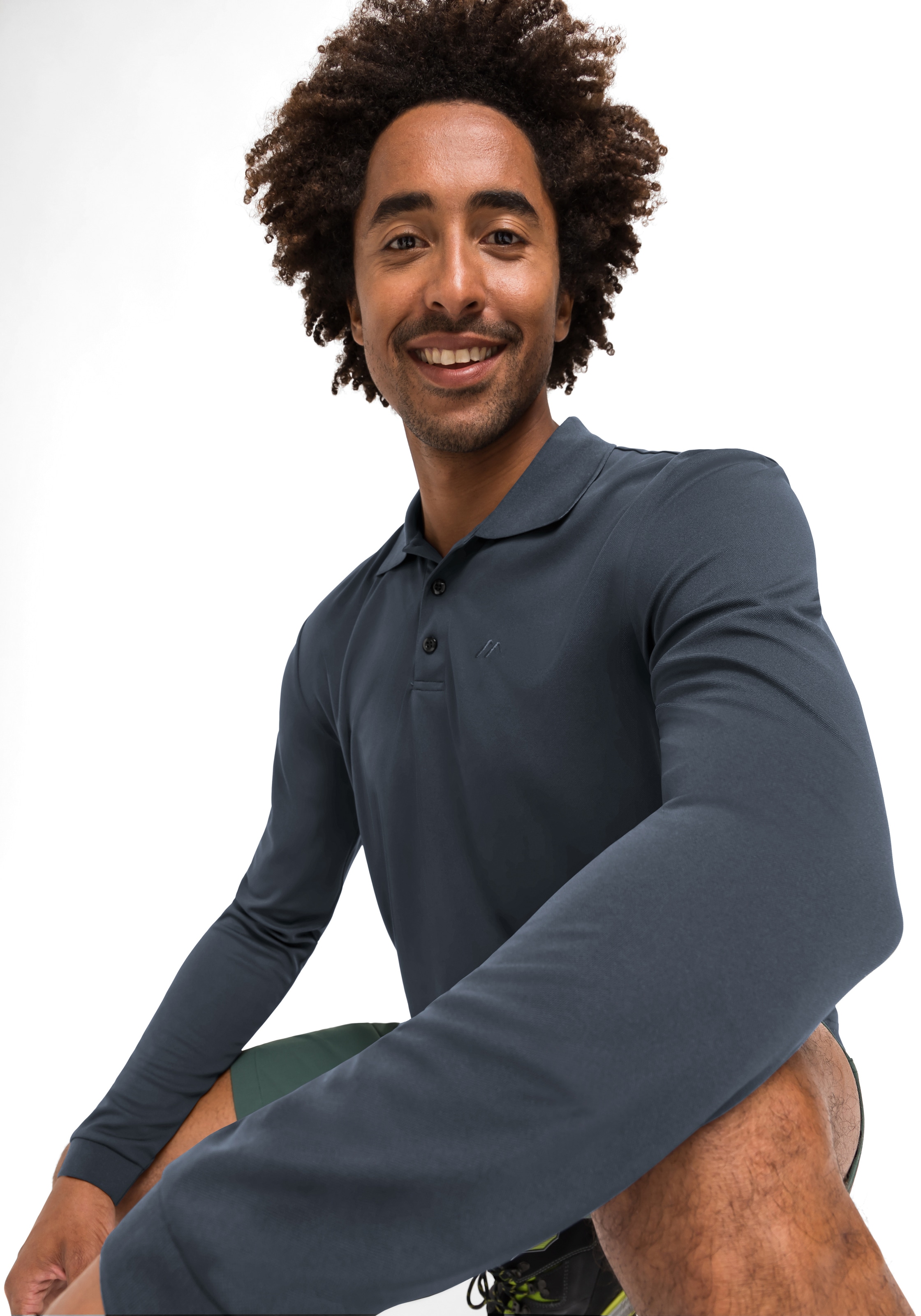 Maier Sports Poloshirt »Ulrich L/S« Herren Funktionsshirt, langarm Freizeitshirt mit Hemdkragen, Reg. Fit