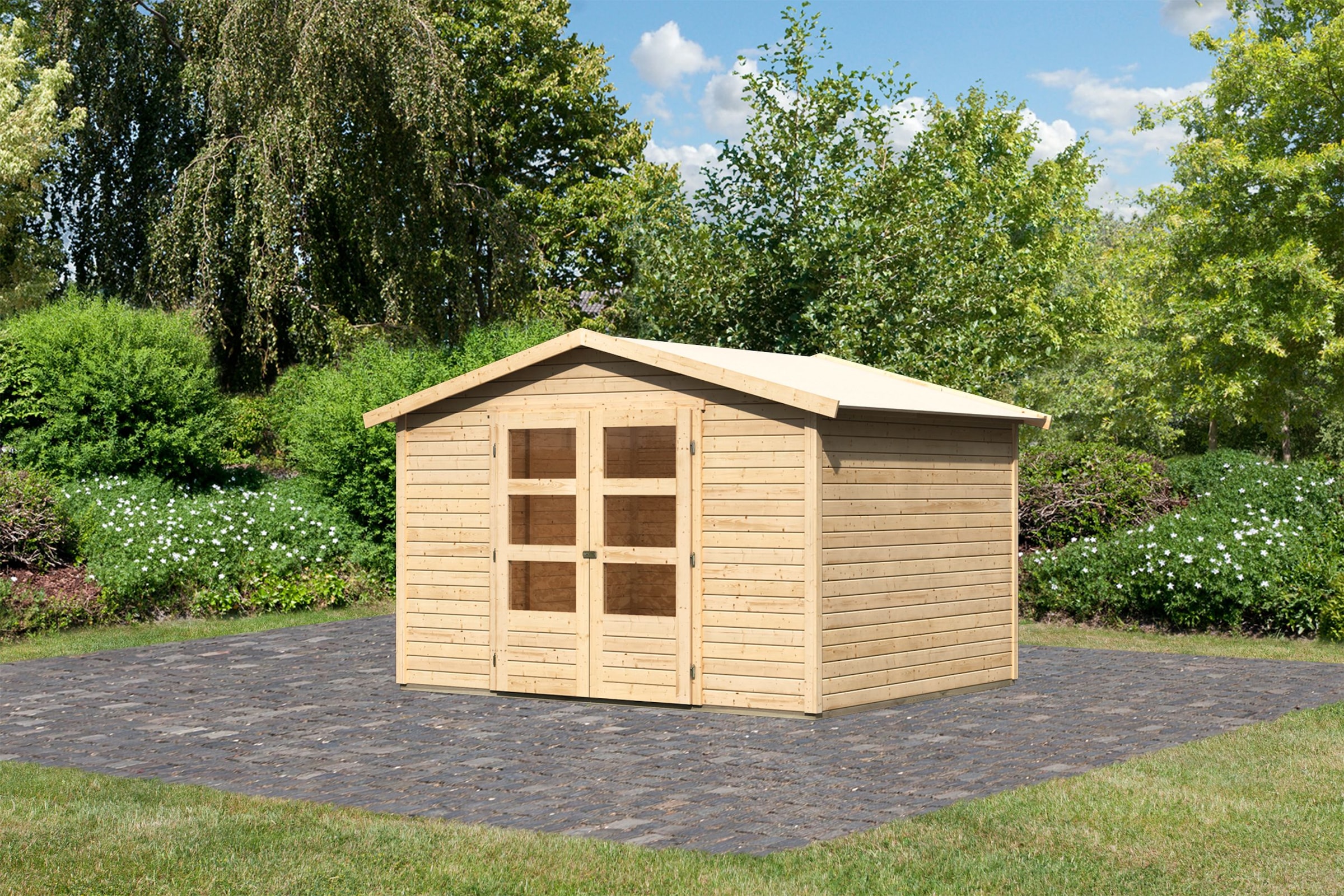 Karibu Gartenhaus »»Amberg 4««, naturbelassen, anthrazit oder terragrau