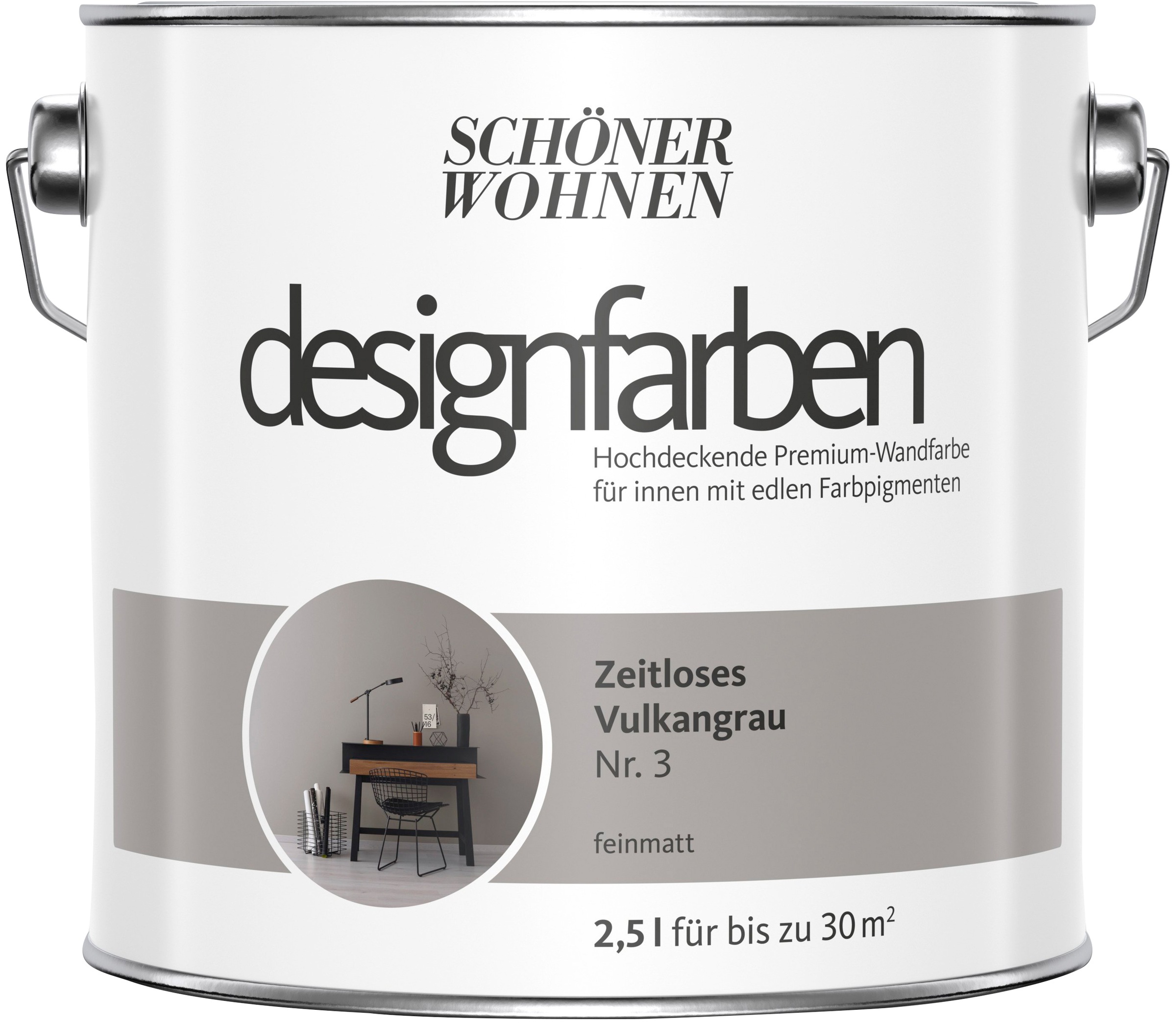 SCHÖNER WOHNEN-Kollektion Wandfarbe »Designfarben«, 2,5 Liter, Zeitloses Vulkangrau... kaufen