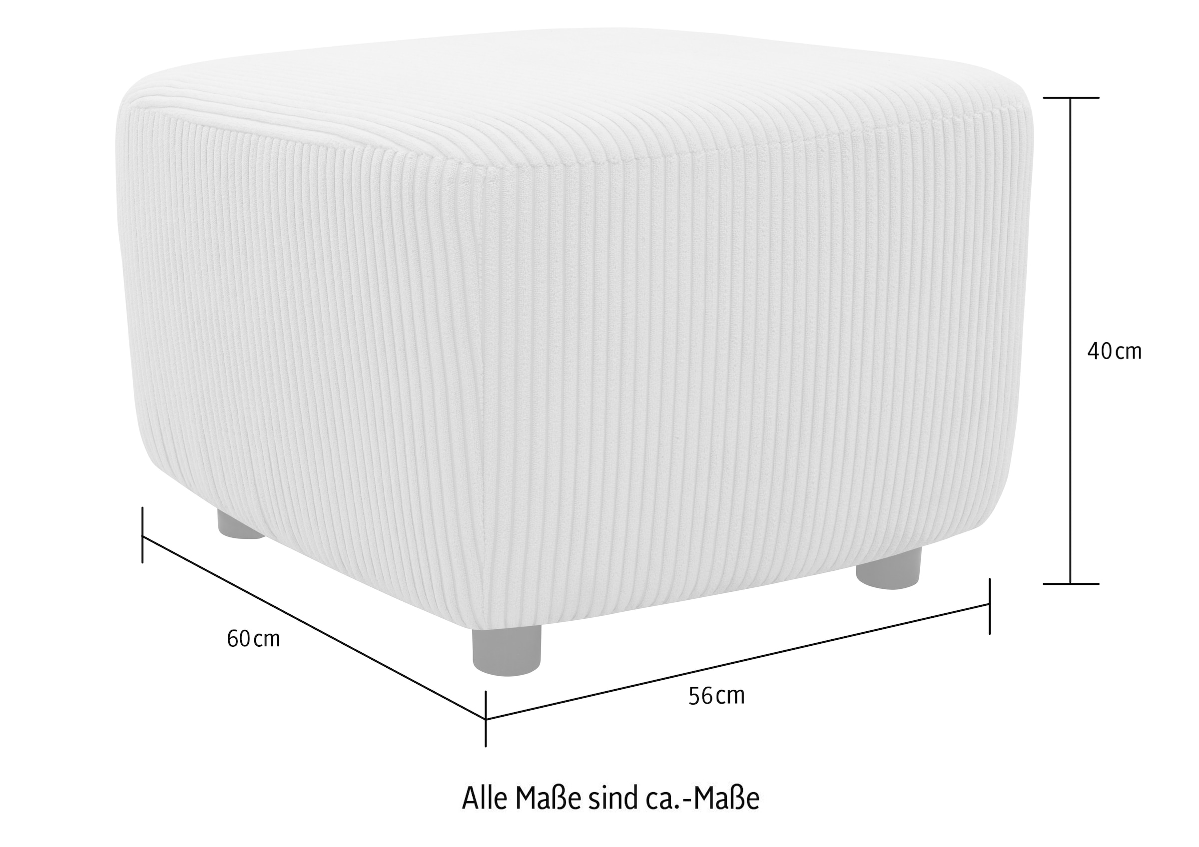 INOSIGN Polsterhocker »HETTY, passender Hocker zum Drehsessel HETTY, 56 x 60 x 40 cm,«, (1 St.), mit schrägem Sitz