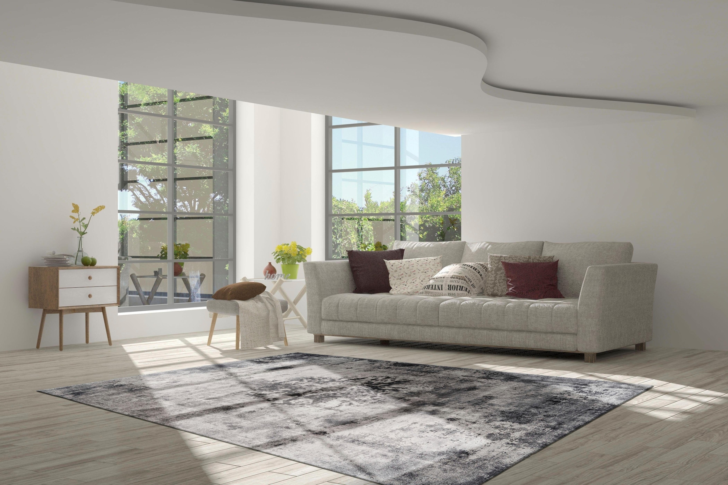 calo-deluxe Teppich »Layata 8034«, rechteckig, 9 mm Höhe, Kurzflor, Wohnzimmer