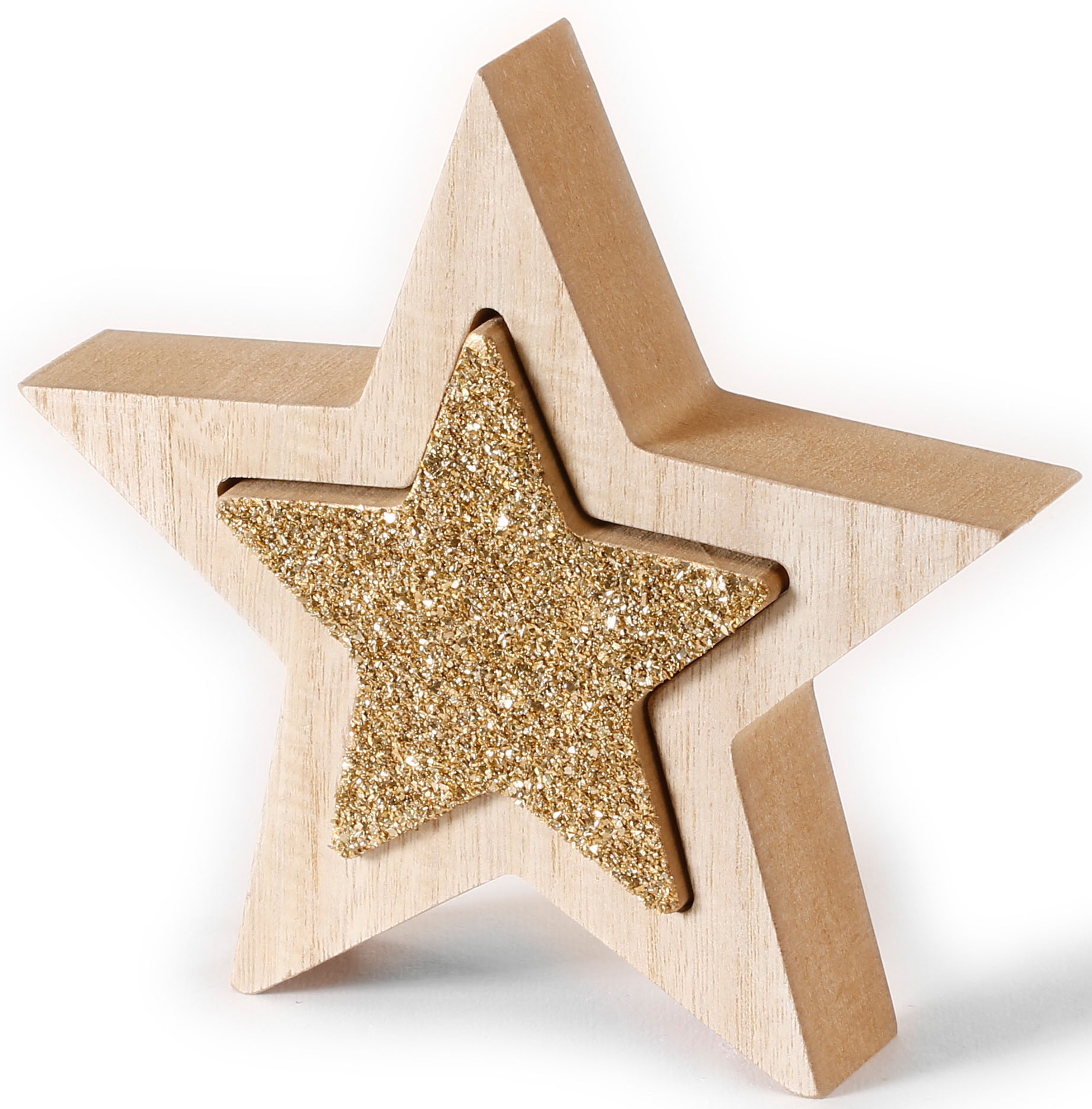 CHRISTMAS GOODS by Inge Dekostern »Weihnachtsstern, 2-in-1, Weihnachtsdeko«, (3 St.), aus Holz, in klassischer Form