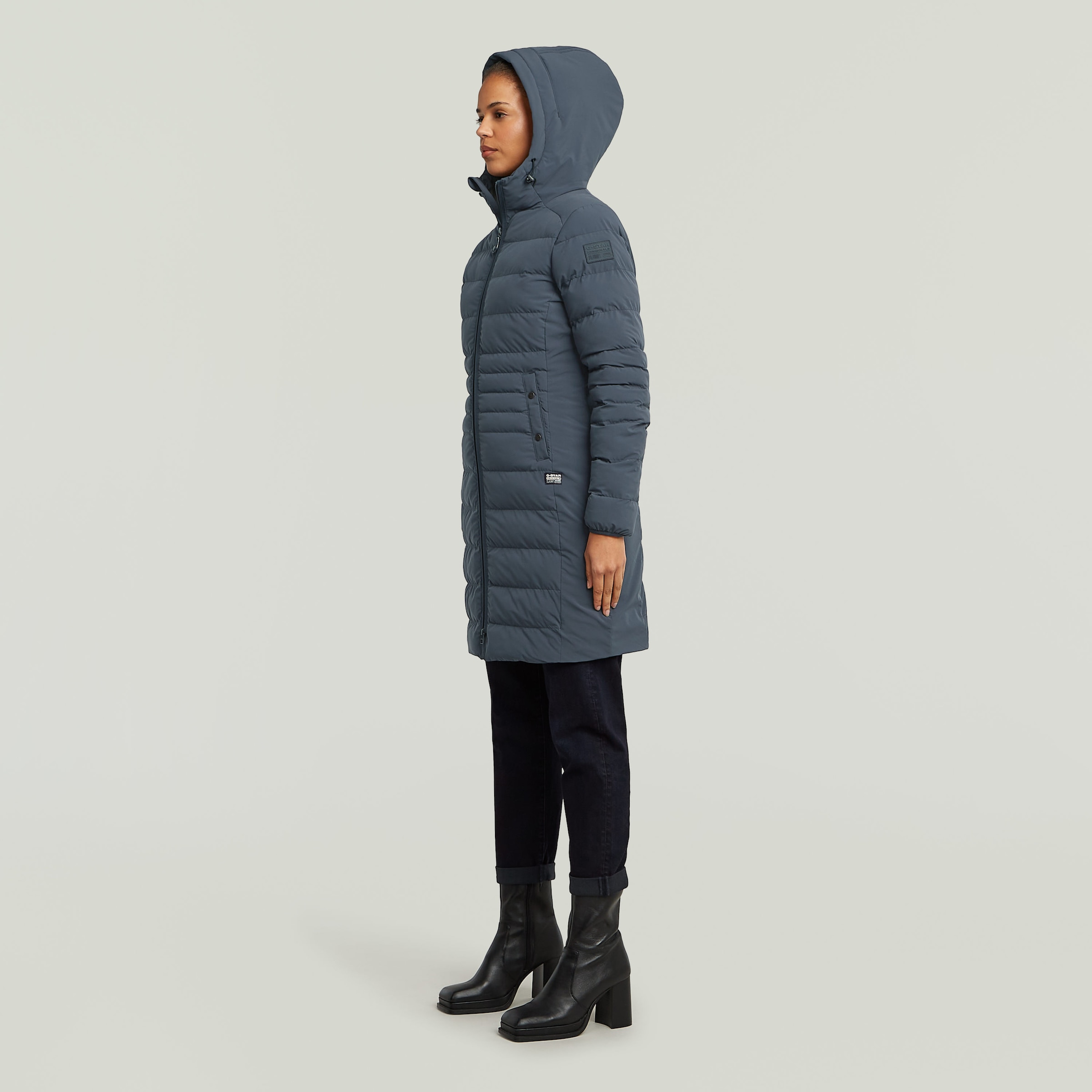 G-STAR Steppjacke »Foundation Padded Long«, mit Kapuze, leicht tailliert, lang geschnitten