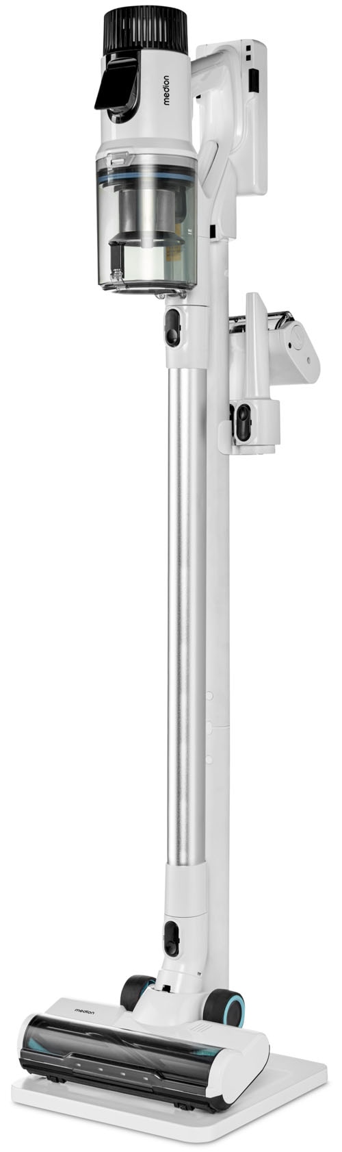 Medion® Akku-Stielstaubsauger »P350 W (MD 12049), beutellose Zyklon-Technologie, 24 kPa Saugleistung«, HEPA 13 Filter, LED-Touch-Display, Staubsensor, integriertes Zubehör