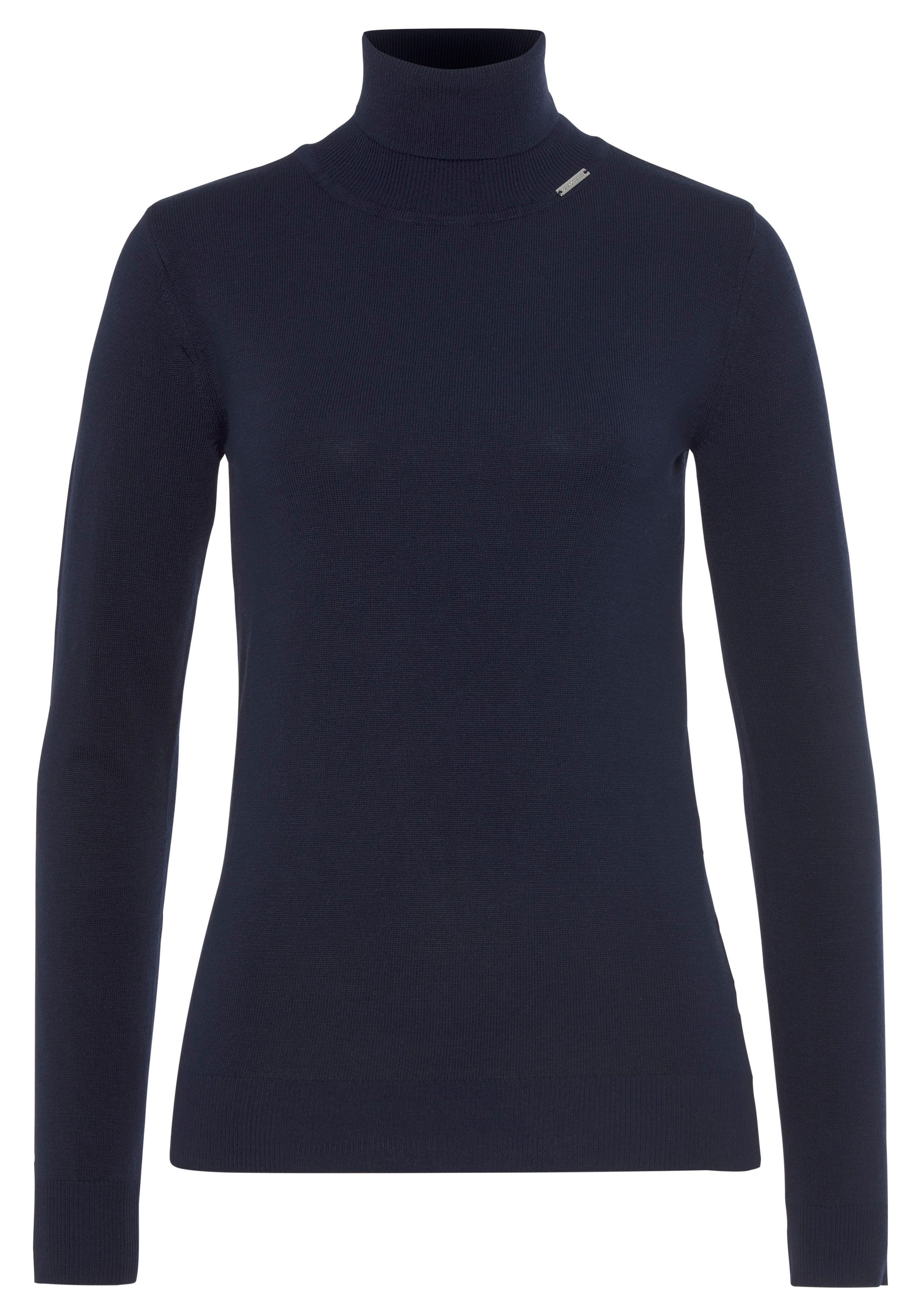 Bruno Banani Rollkragenpullover, mit Metalllogo