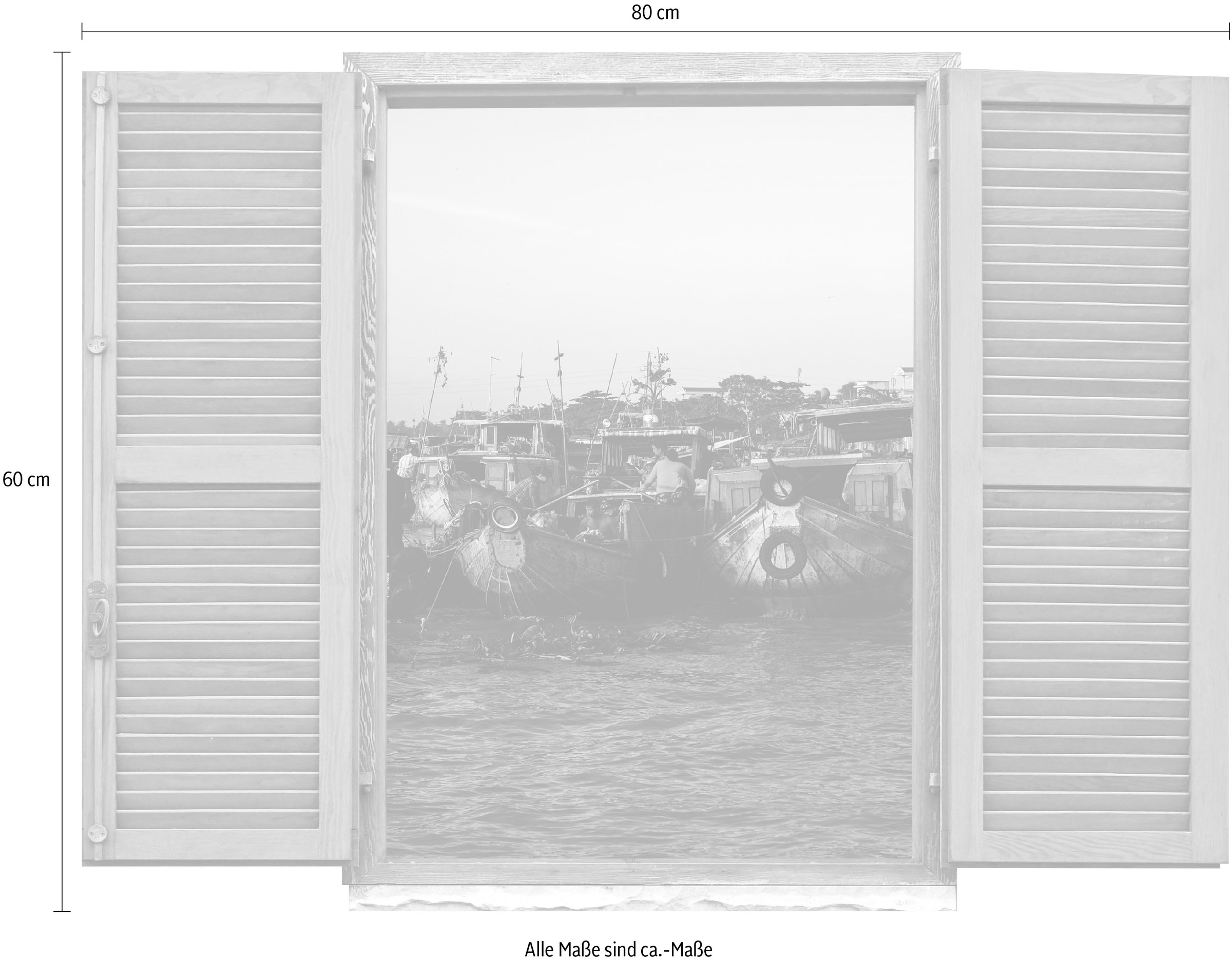 queence Wandtattoo »Hafen«, (1 St.), Wandsticker, Wandbild, selbstklebend, 3D, Fenster