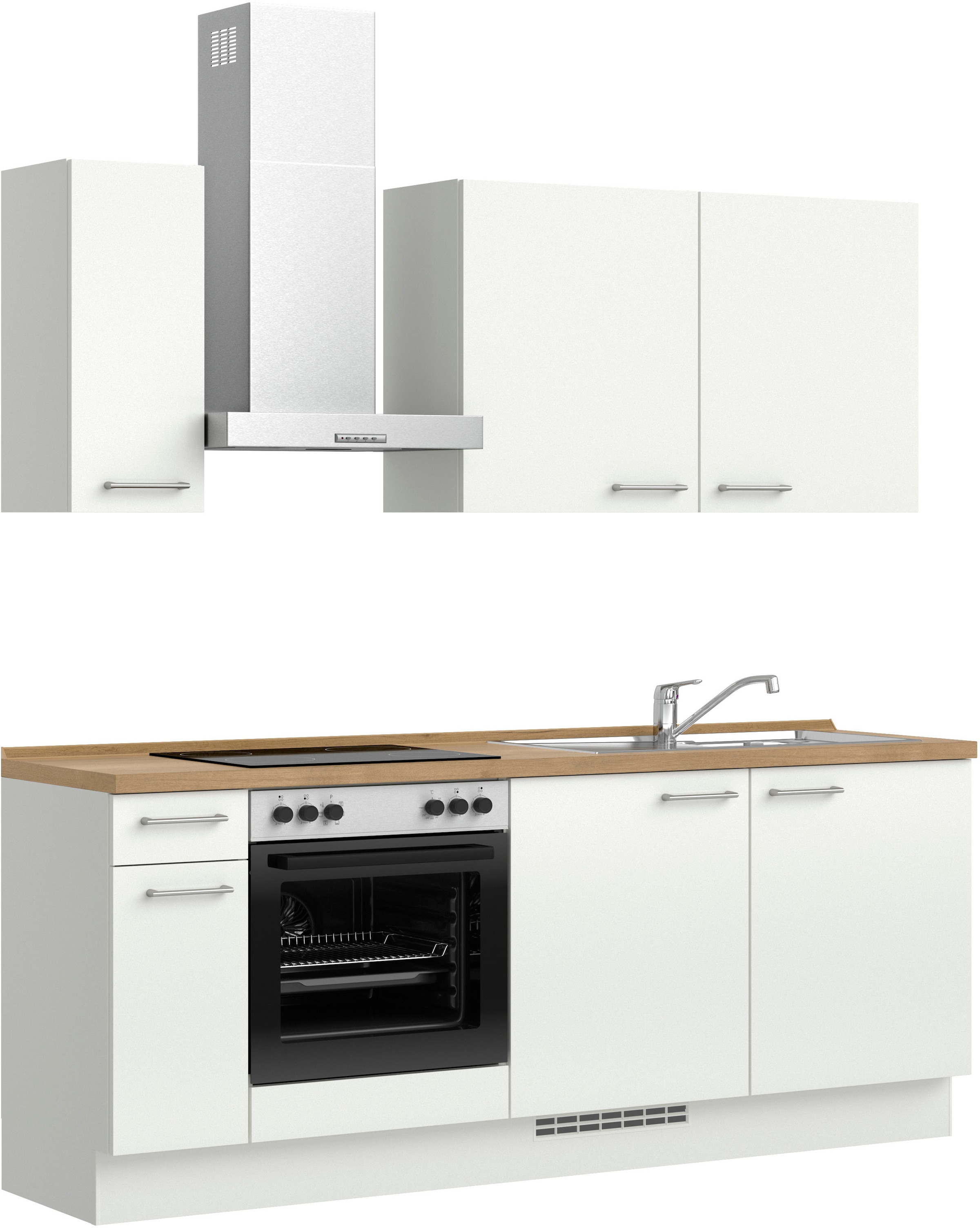 nobilia® Küchenzeile »"Laser I"«, vormontiert, Ausrichtung wählbar, Breite 210 cm, wahlw. mit E-Geräten