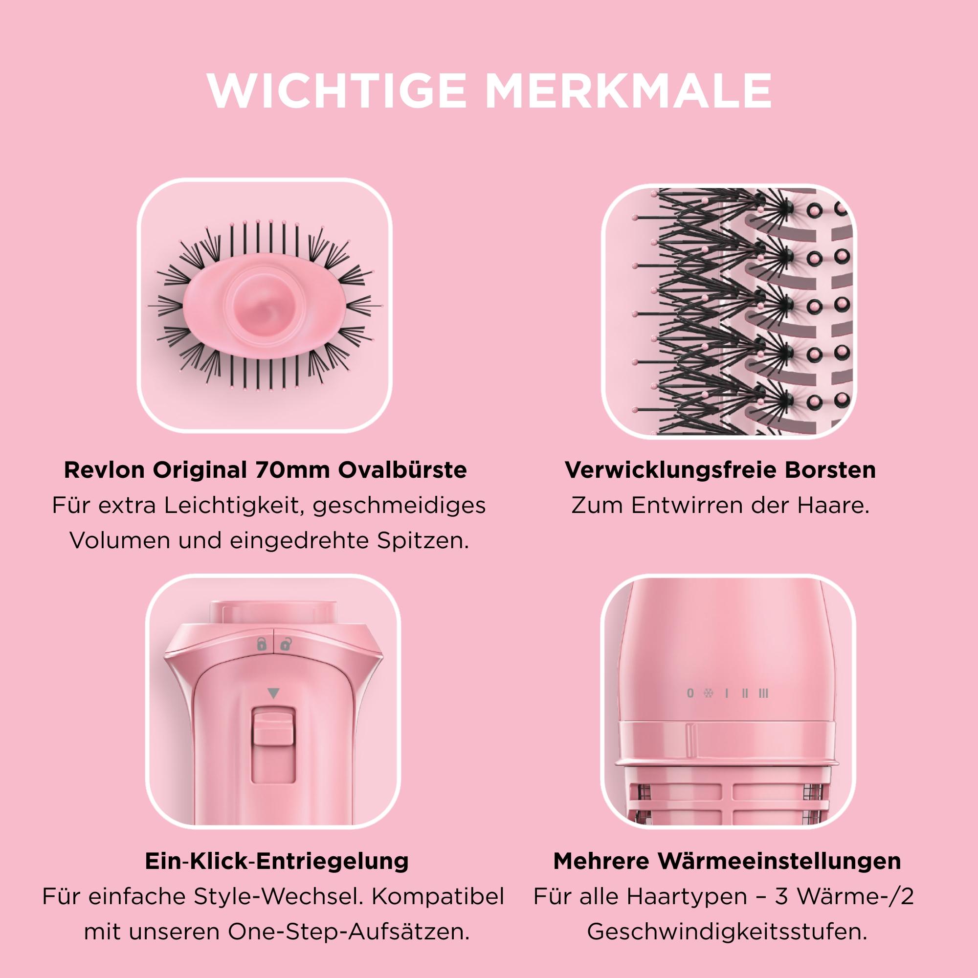 Revlon Multihaarstyler »One Step™ Volumiser Glow für voluminöse Blow‑Dry‑Ergebnisse, RVDR5375E« 1 Aufsätze Turmalin‑Ionen-Keramikbeschichtung, für mehr Glanz + weniger Haarbruch