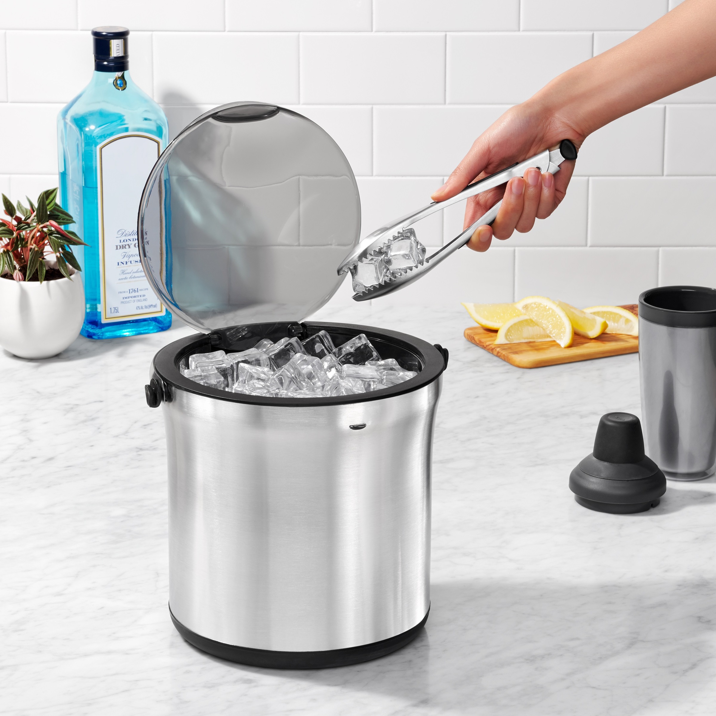OXO Good Grips Eiseimer Eiskühler, doppelwandig, mit Zangen-Set, Edelstahl günstig online kaufen