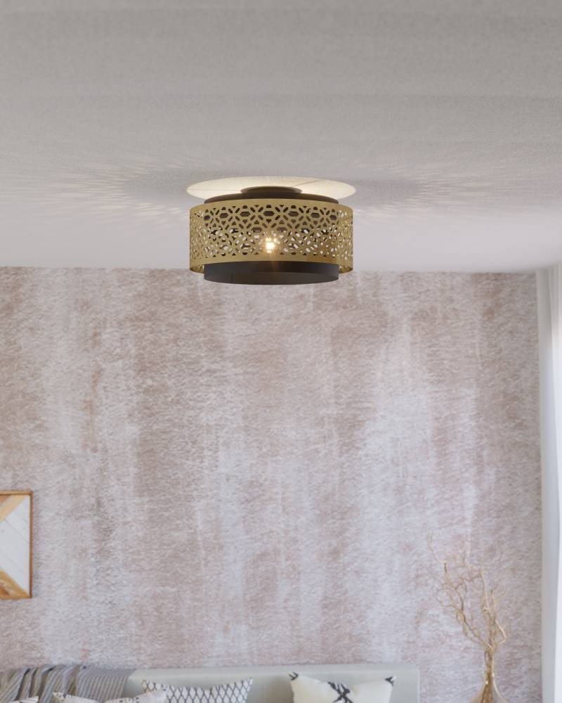 EGLO Deckenleuchte »SANDBACH Deckenlampe, Stahl, E27, Vintage, Wohnzimmerla günstig online kaufen