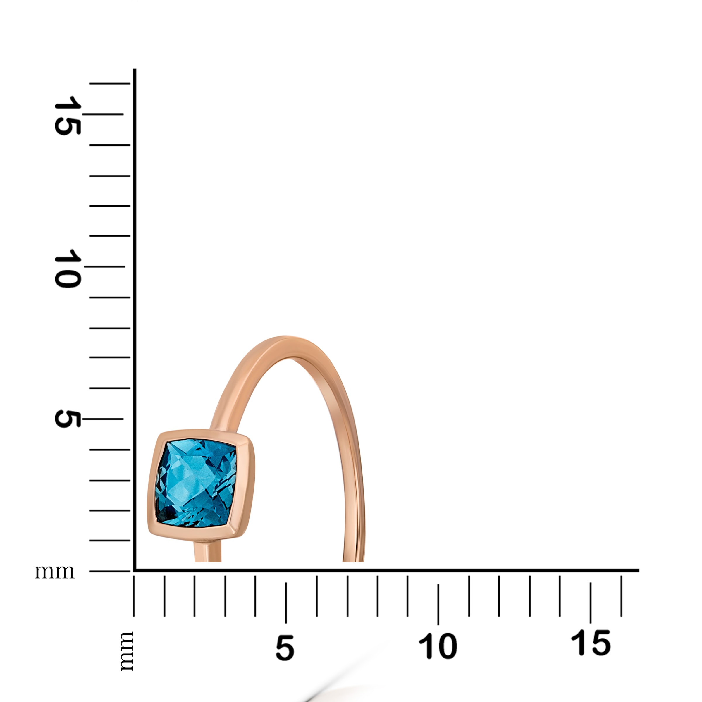 Orolino Fingerring »585 Gold Roségold mit Blautopas (beh.)«