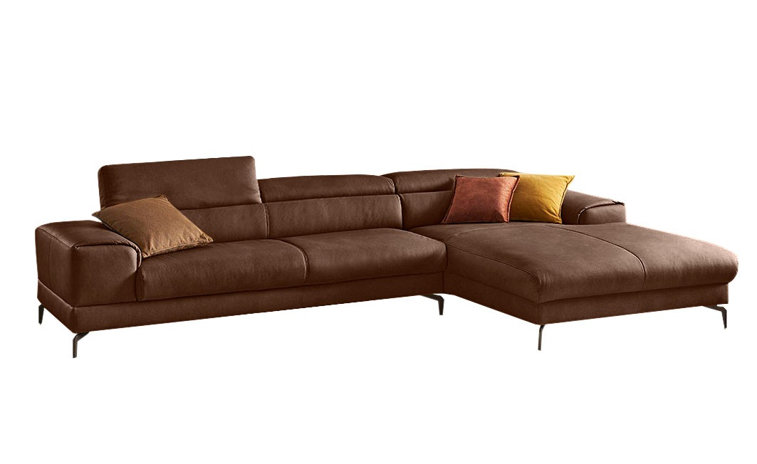 W.SCHILLIG Ecksofa »piedroo, Designsofa mit tollem Sitzkomfort, bequem und elegant, L-Form«, Kopfteilverstellung, wahlweise mit Sitztiefenverstellung, Breite 343cm