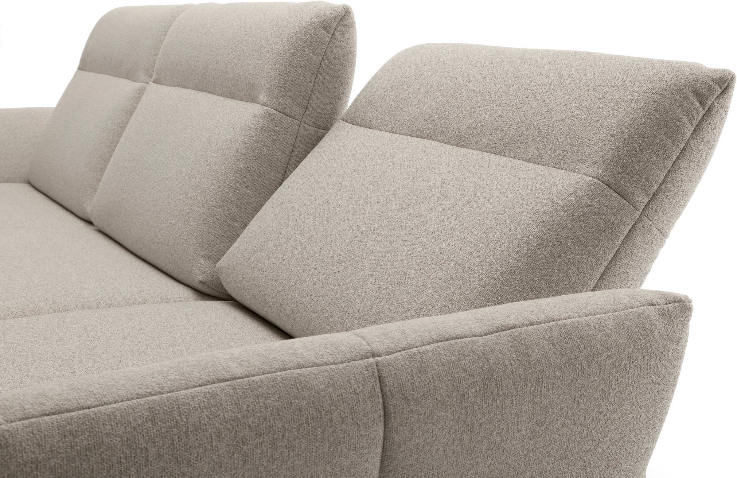 Creation BY ROLF BENZ Ecksofa »CR.460«, Sockel in Eiche, Winkelfüße in Umbragrau, Breite 318 cm