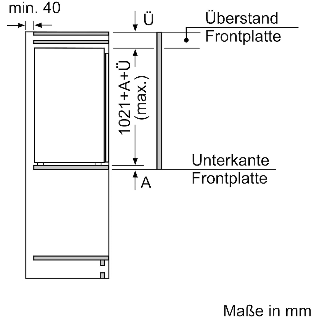 SIEMENS Einbaukühlgefrierkombination, iQ500, KI32LADF0, 102,1 cm hoch, 55,8 cm breit