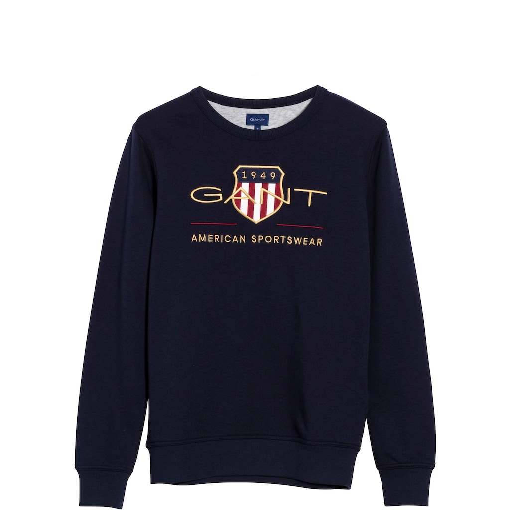 Gant Sweatshirt »ARCHIVE SHIELD C-NECK«, mit geripptem Rundhalsausschnitt