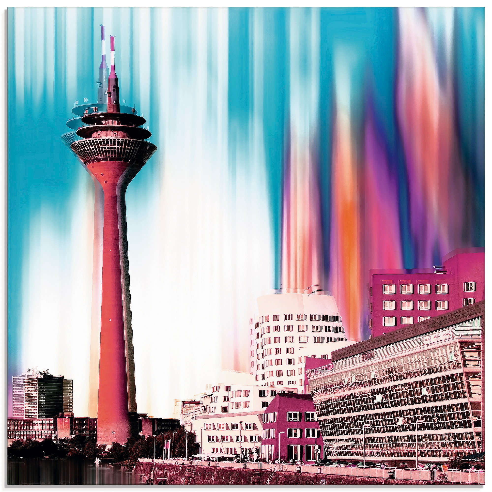 Artland Glasbild »Düsseldorf Skyline Collage I« Deutschland 1 Stk. tlg. in verschiedenen Größen