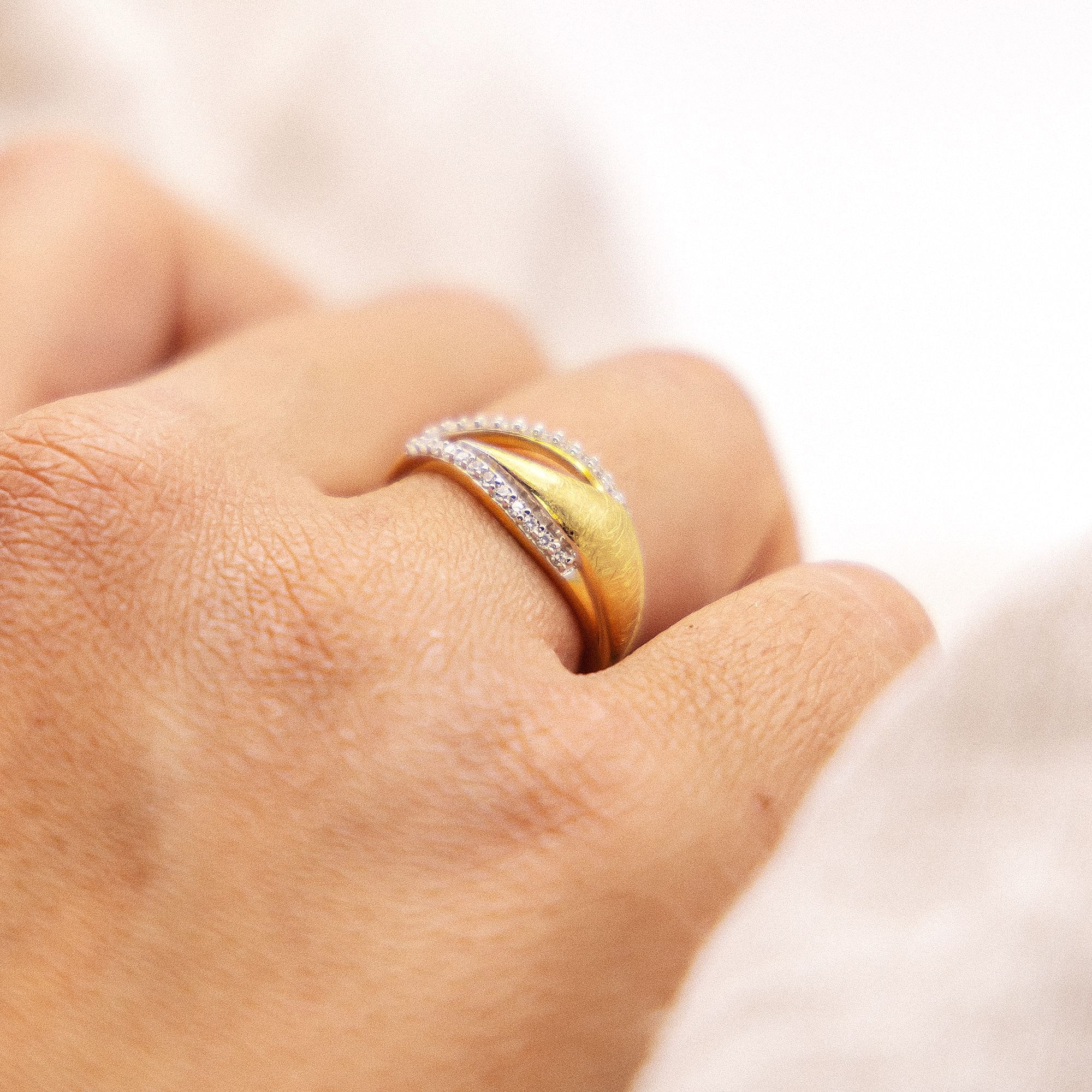 Fascination by Ellen K. Fingerring »585 Gold zweifarbig mit 24x Zirkonia weiß«