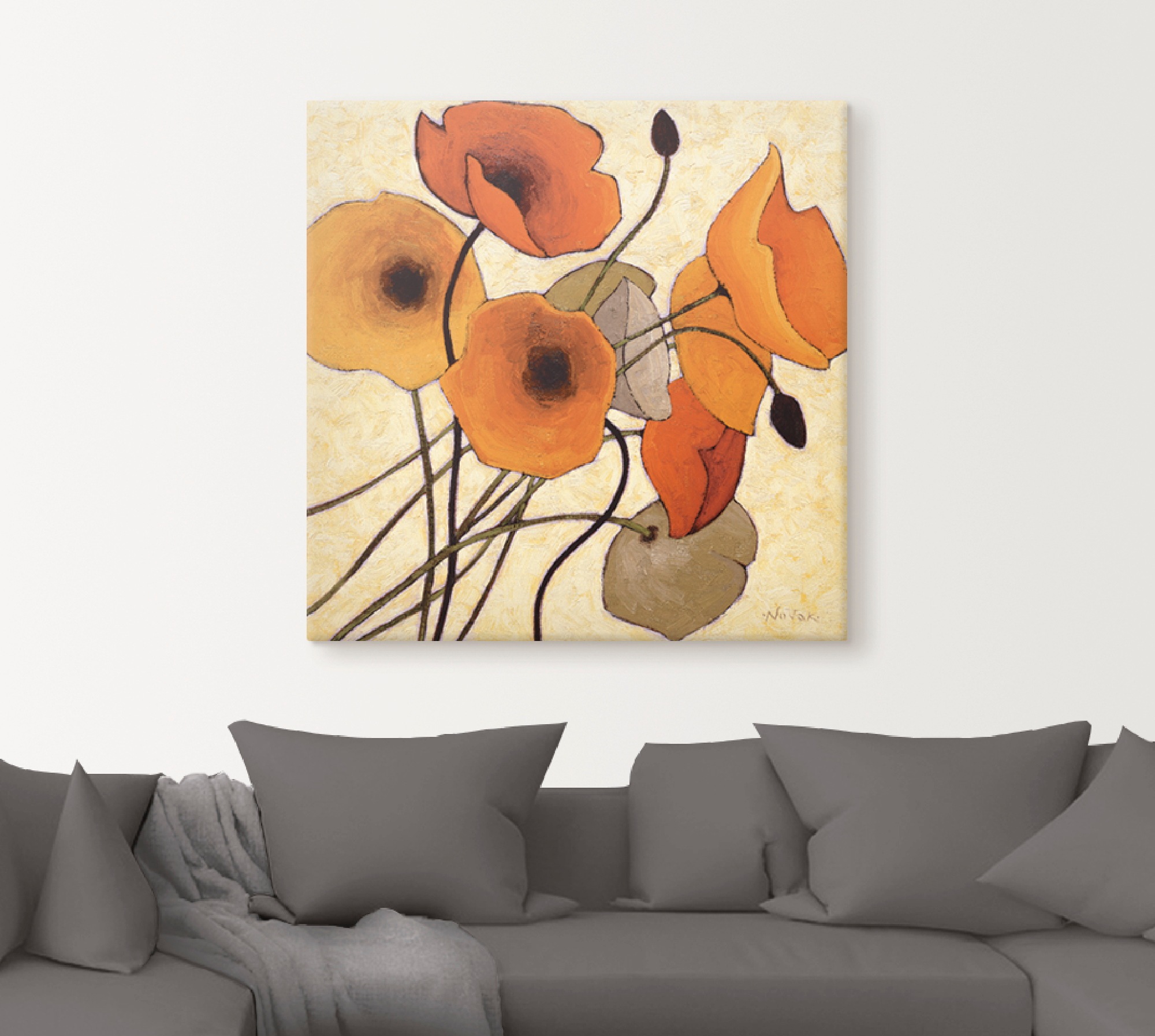 Artland Leinwandbild »Kürbismohn II«, Blumen, (1 St.), auf Keilrahmen gespa günstig online kaufen