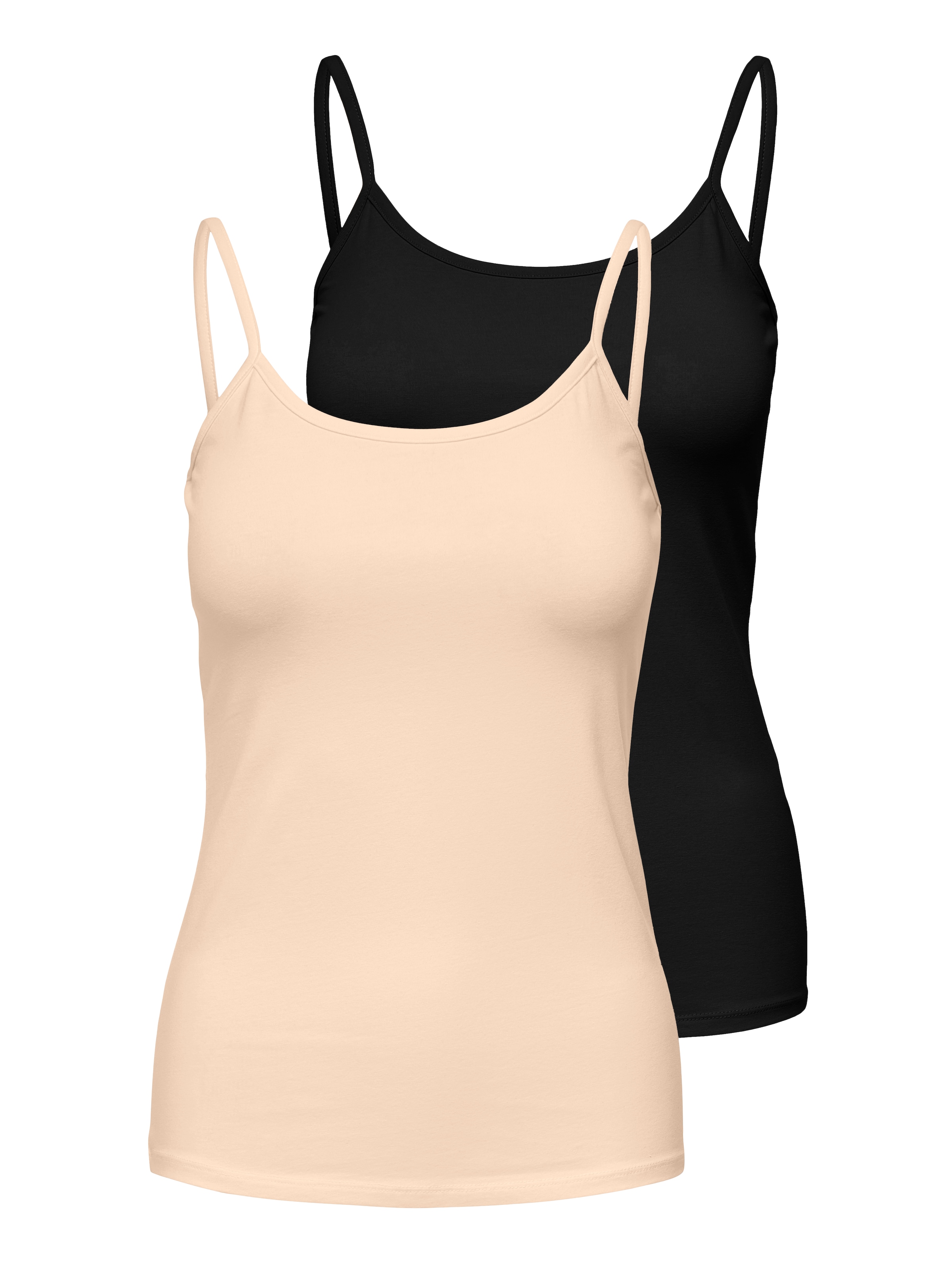 ONLY Spaghettitop »ONLLOVE – Spaghettitops im Doppelpack mit elastischem Tragekomfort« Packung, 2 tlg. Baumwollmischung, regular fit