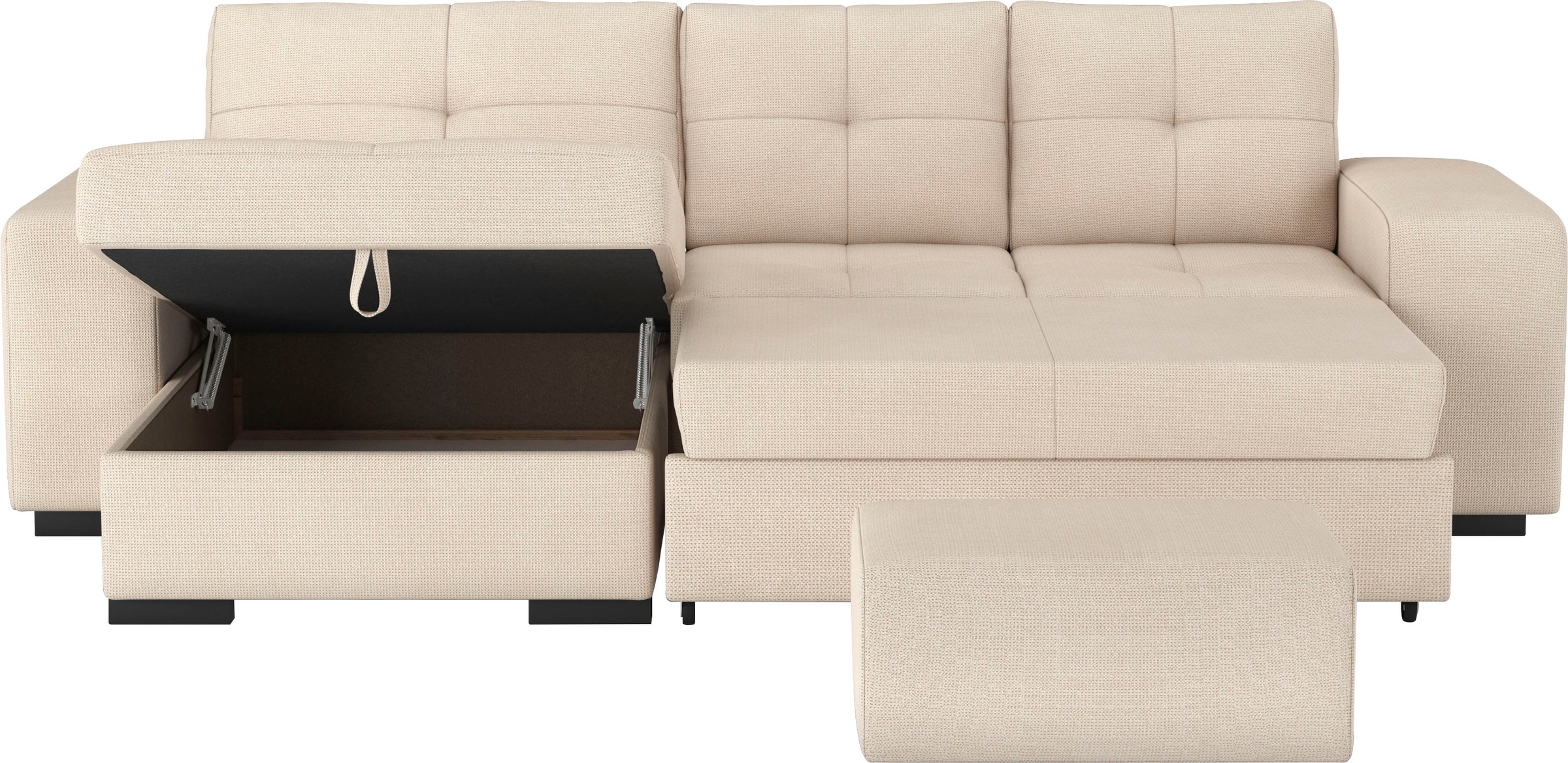 COTTA Ecksofa »Mattina L-Form«, mit Hocker, wahlweise mit Bettfunktion & Bettkasten
