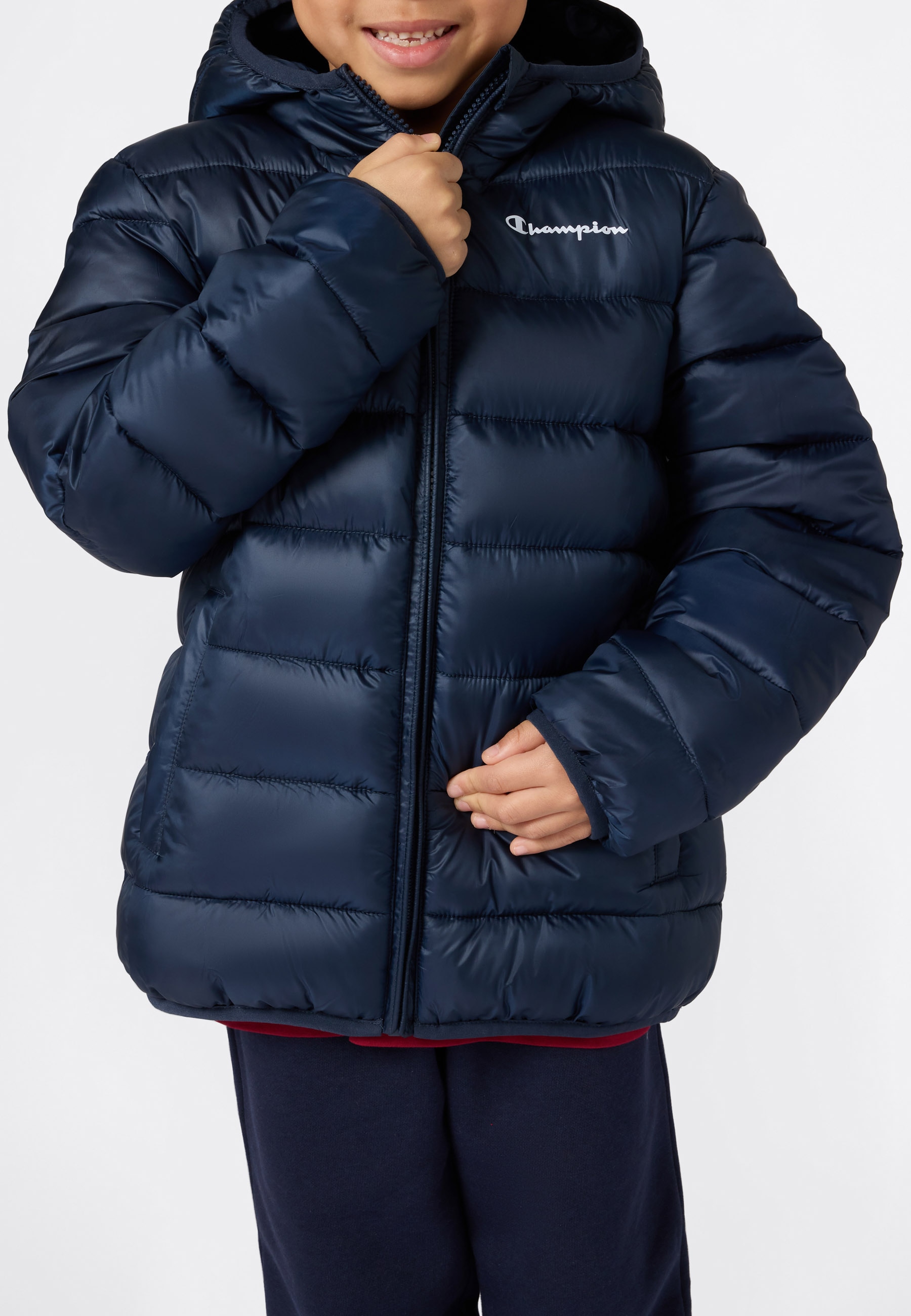Champion Steppjacke »SPORTWEAR JACKET Standard Fit« mit verstellbarer Kapuze, Standard Fit