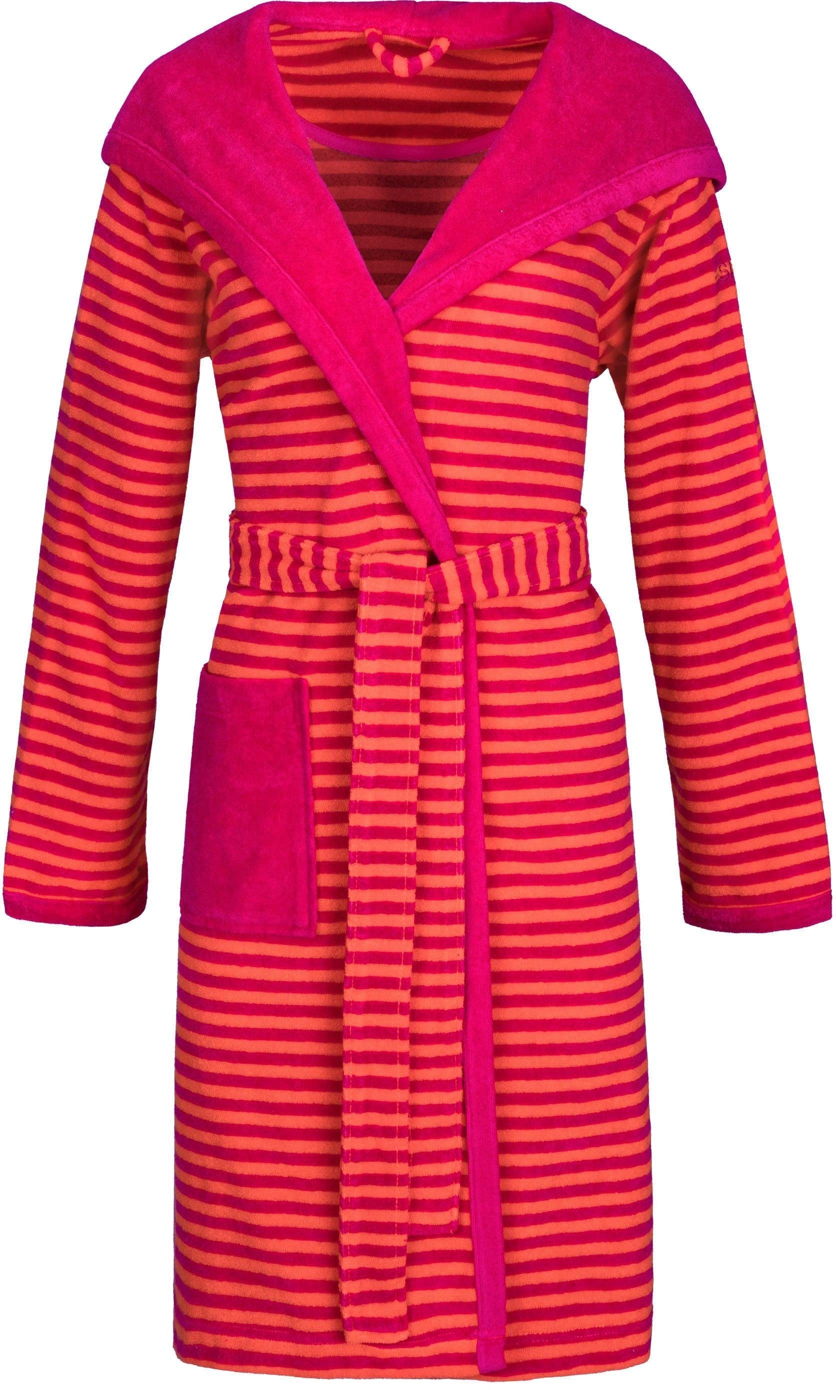 Esprit Damenbademantel »Striped Hoody«, (1 St., mit Gürtel), mit Kapuze, gestreift