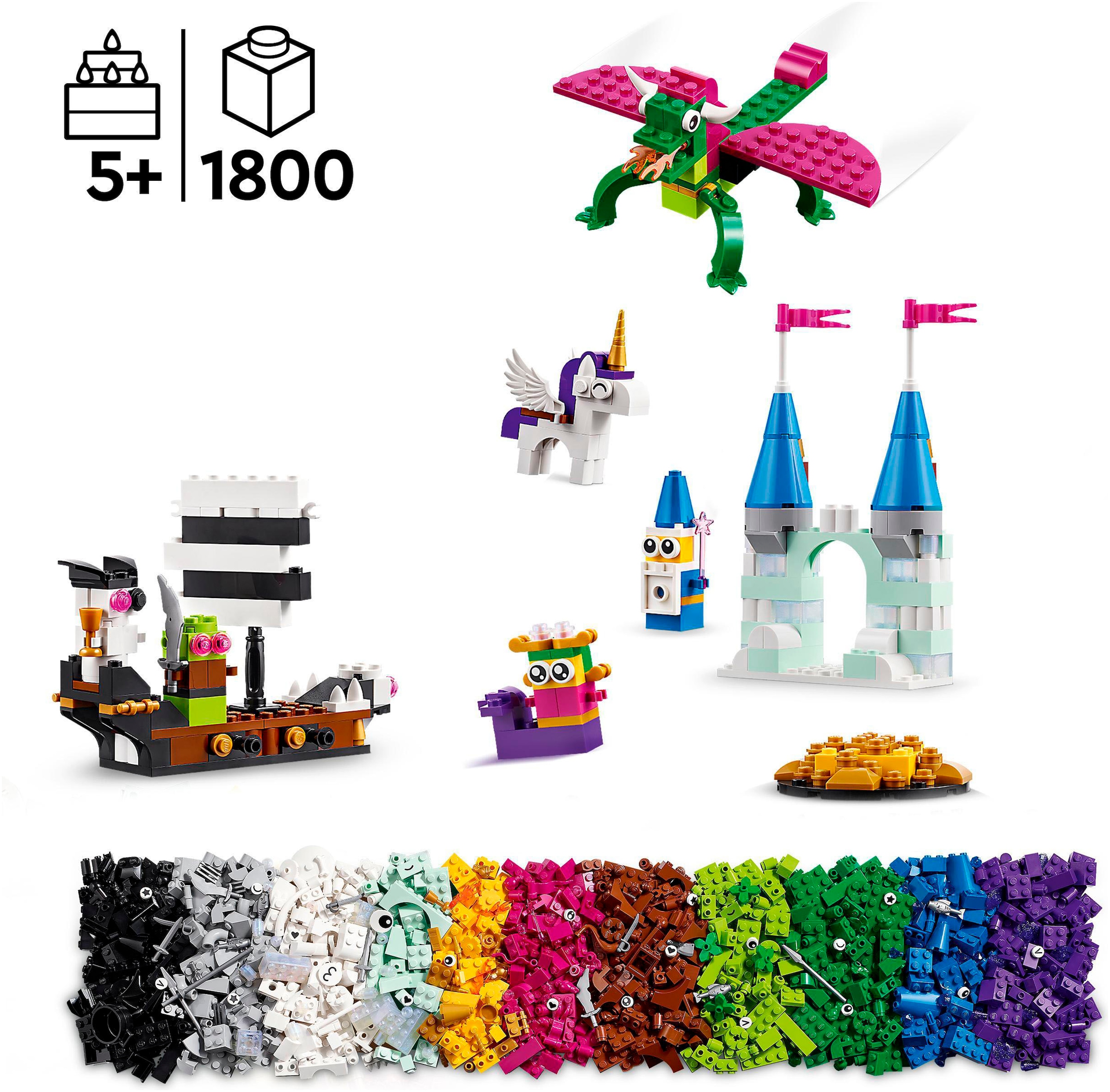 LEGO® Konstruktionsspielsteine »Fantasie-Universum Kreativ-Bauset (11033), LEGO® Classic«, (1800 St.), Seltenes Set; Made in Europe