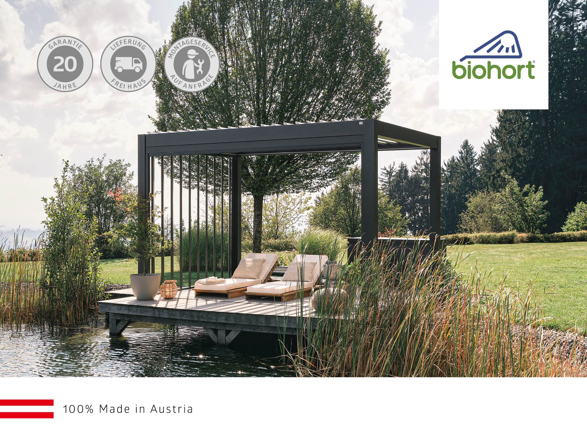 Biohort Pergola »3 x 3«, stilvoller Schattenspender für mehr Komfort im Freien