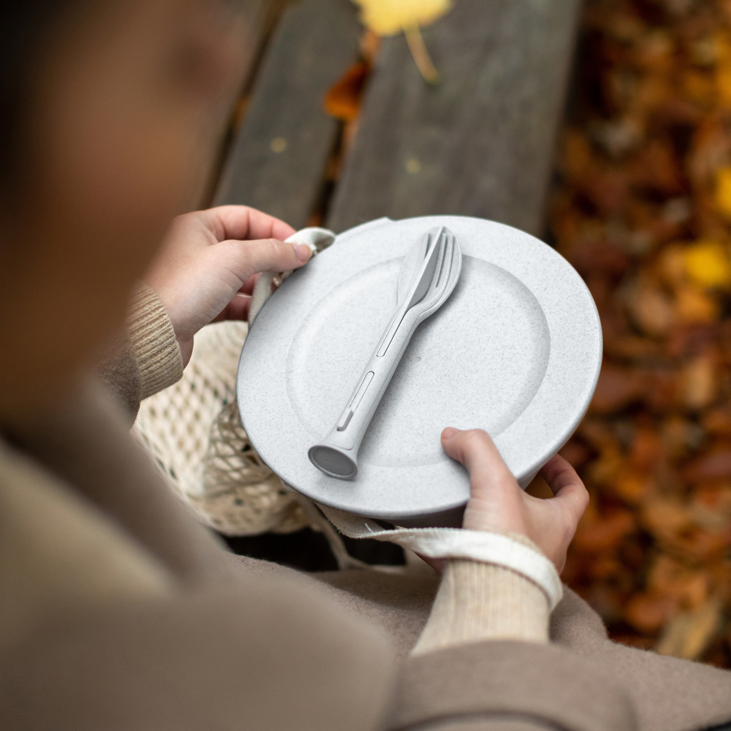 KOZIOL Lunchbox »CONNECT BOX READY« Set, Box mit Deckel+1 Besteckset bestehend aus1x Messer,1x Gabel,1x Löffel, 5 Stk. tlg. biozirkulärem Material,spülmaschinengeeignet,melaminfrei,recycelbar