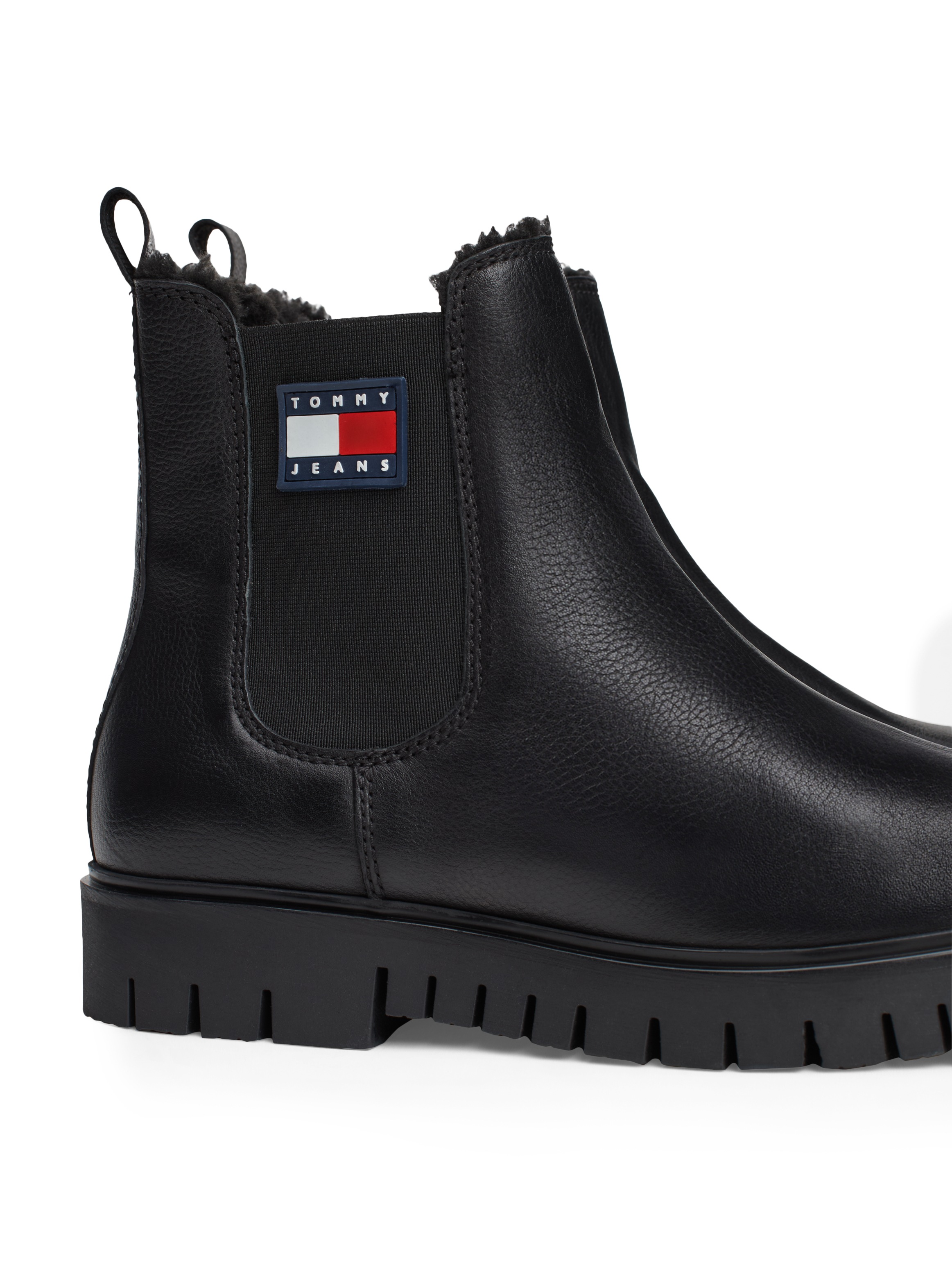 Tommy Jeans Winterboots »TJW CHELSEA BOOT WL«, Blockabsatz, Plateau, Chelseaboots, Schlupfschuh mit seitlichem Logo
