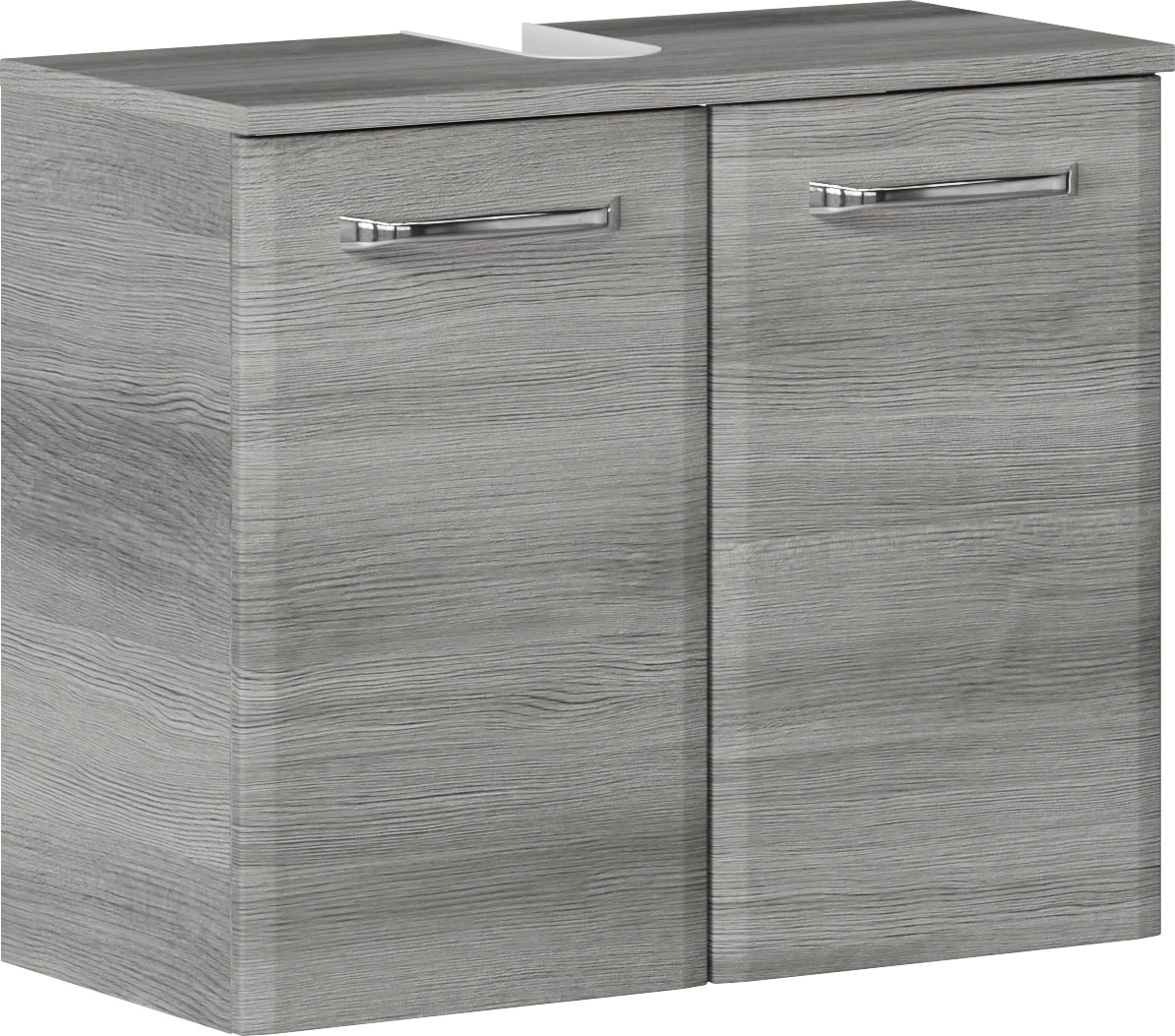 Saphir Waschbeckenunterschrank »Quickset Unterbeckenschrank mit 2 Türen, Siphonausschnitt, 60 cm breit«, Waschbeckenschrank inkl. Türdämpfer, Griffe in Chrom Glanz