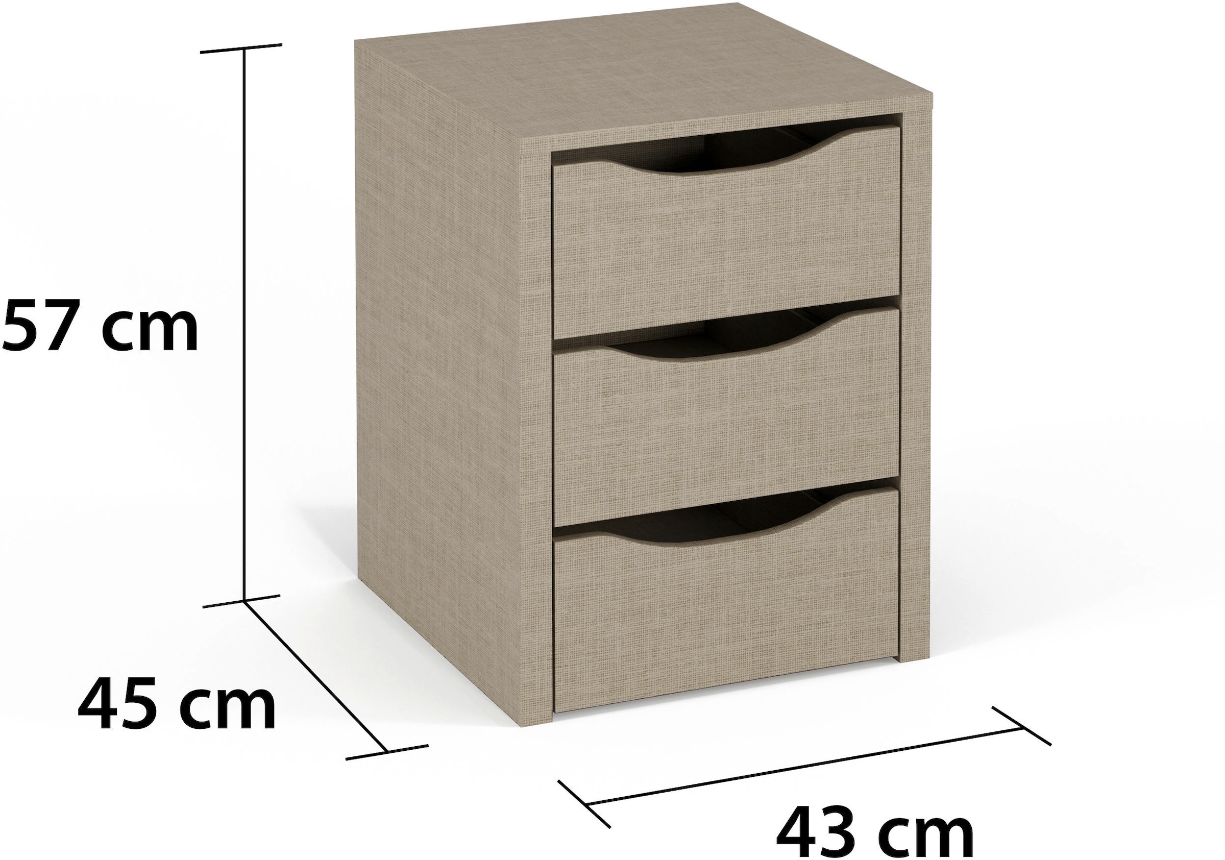 rauch Schubladeneinsatz »Zubehör für Rauch-Schränke ORANGE/BLUE« mit 3 Schubladen und Metallauszügen Breite 43 cm, Tiefe 45 cm