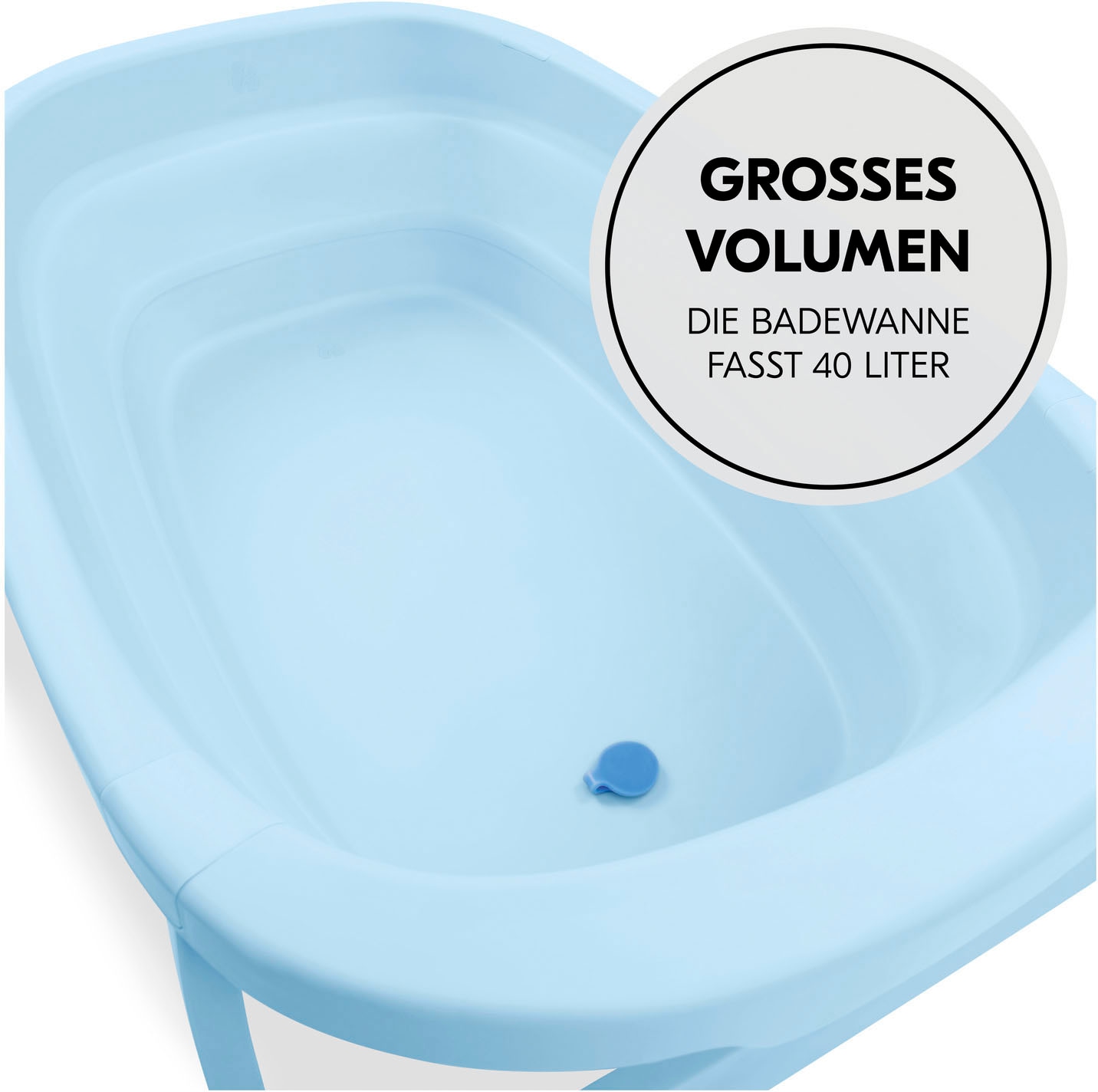 Hauck Babybadewanne »Wash N Fold M, Light Blue«, Faltbadewanne mit Wassertemperaturmessung am Ablaufstopfen