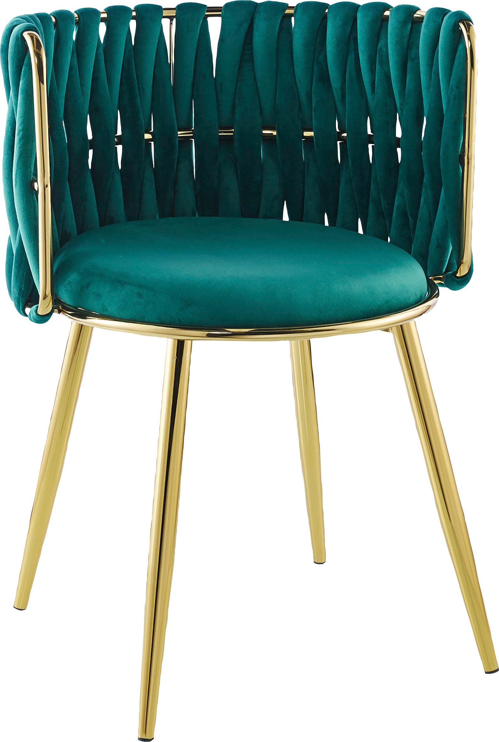Kayoom Esszimmerstuhl »Stuhl Milla 125 2er-Set,tolles Design der Rückenlehne,runde Sitzfläche«, (Set), 2 St., Stoffbezug, samtweicher Bezug, hochwertig, vielseitig einsetzbarer Stuhl