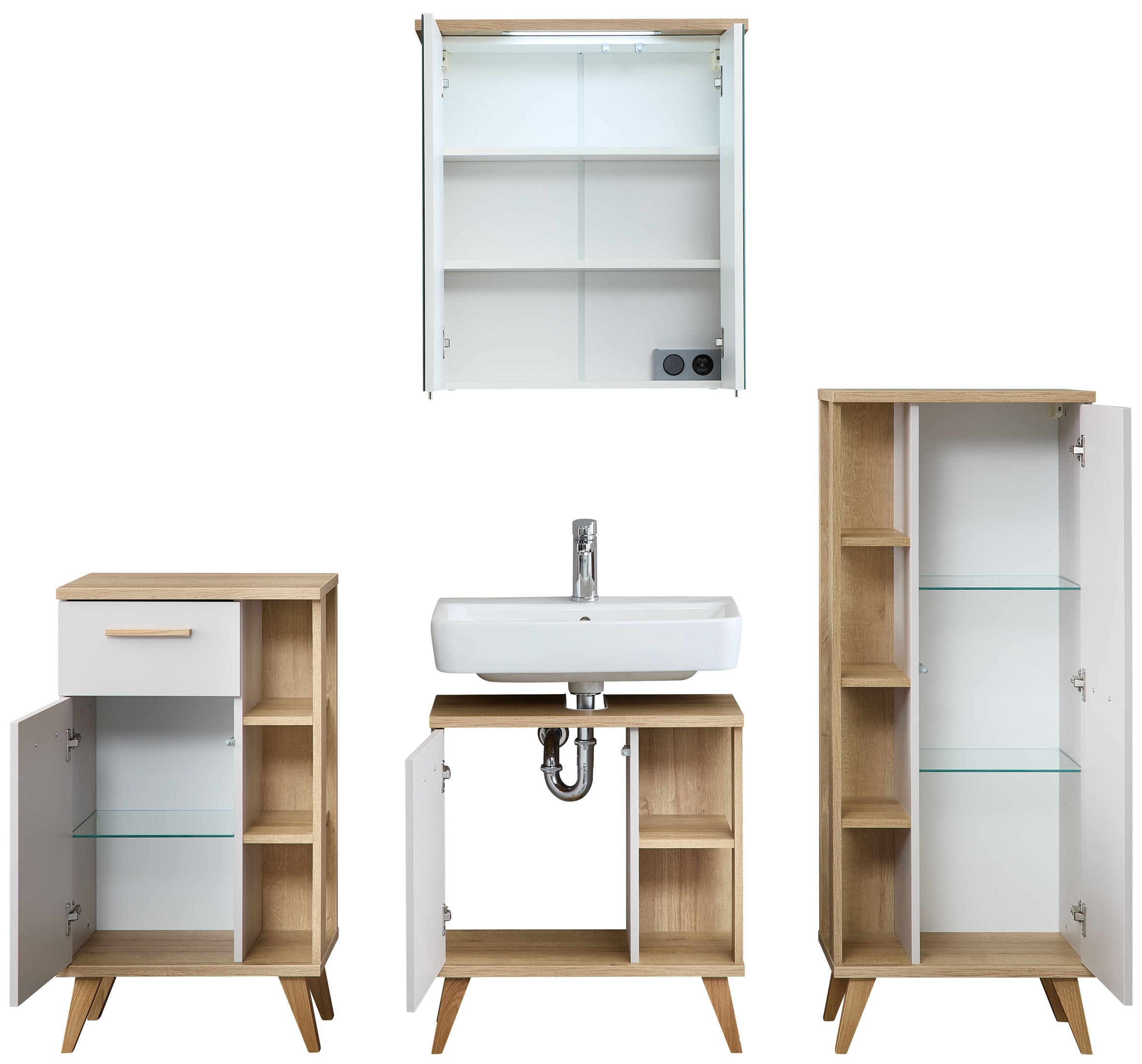 Saphir Badmöbel-Set »4-teilig, mit Soft-Close Türen« Set, 4 Stk. tlg.