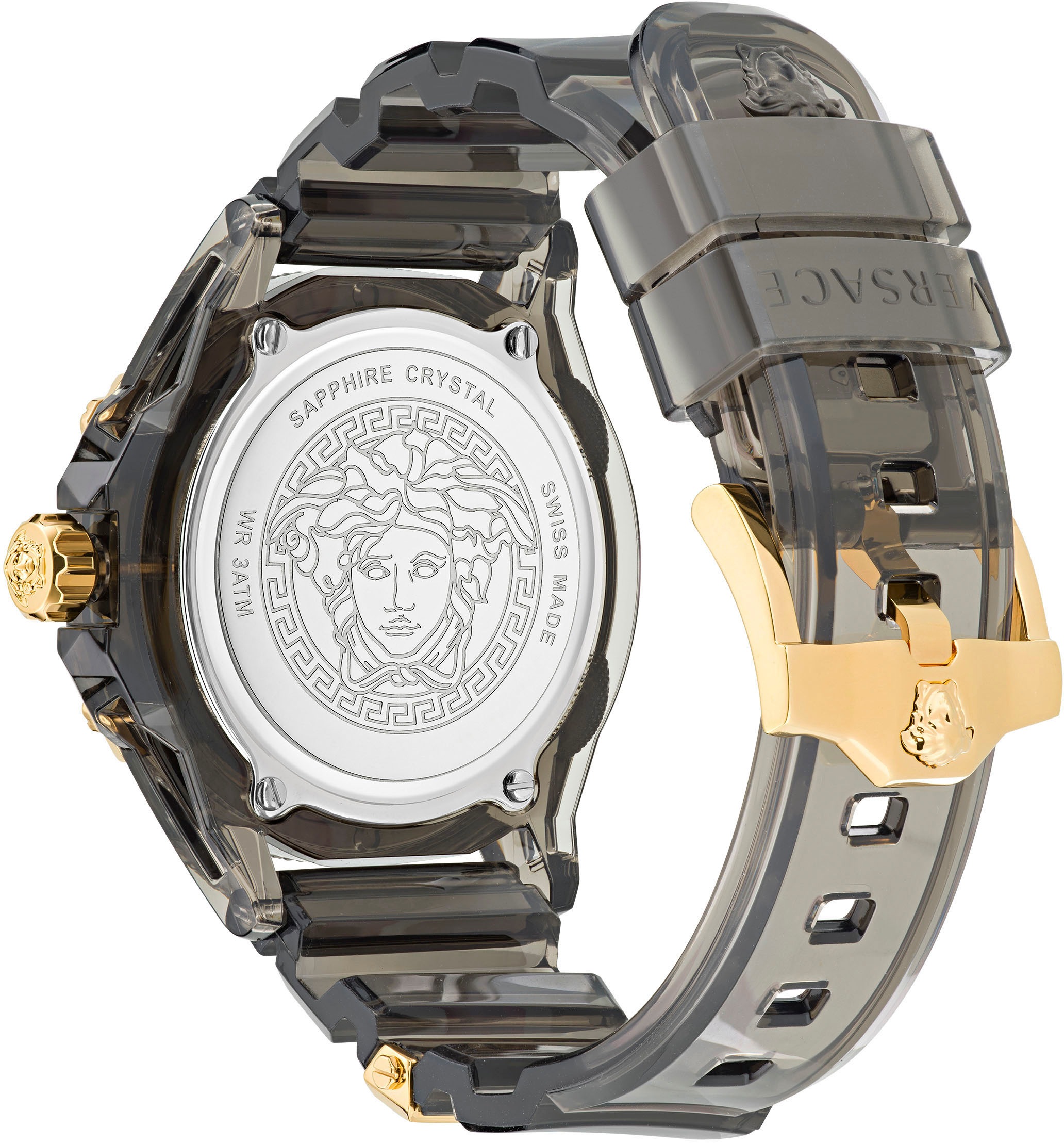 Versace Quarzuhr »ICON ACTIVE LIGHT«, Armbanduhr, Herrenuhr, Swiss Made, Leuchtzeiger, Saphirglas, analog