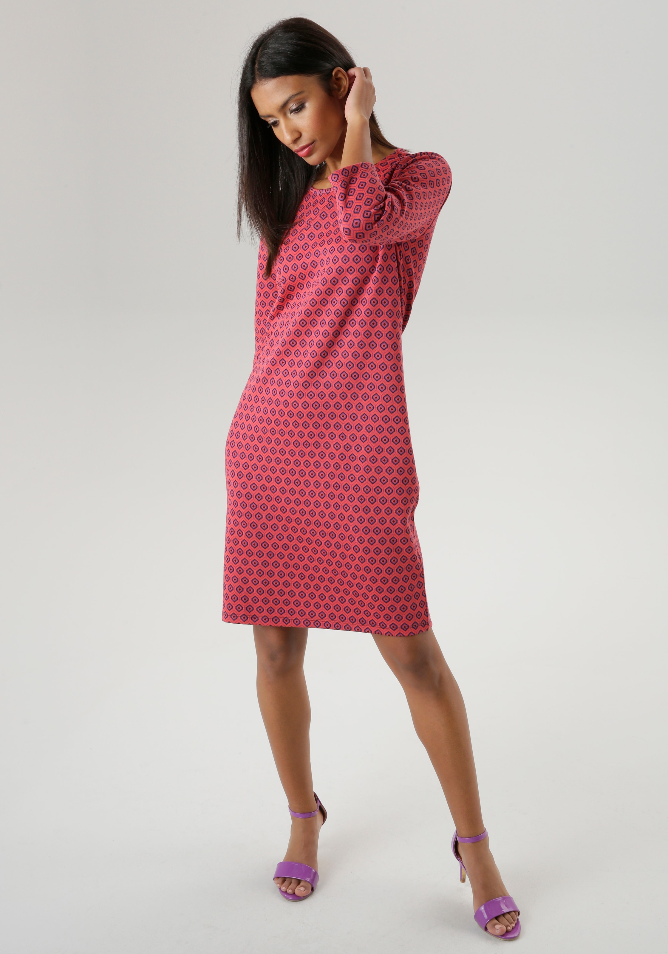 bestellen - Retromuster trendy NEUE Aniston mit SELECTED KOLLEKTION Jerseykleid,
