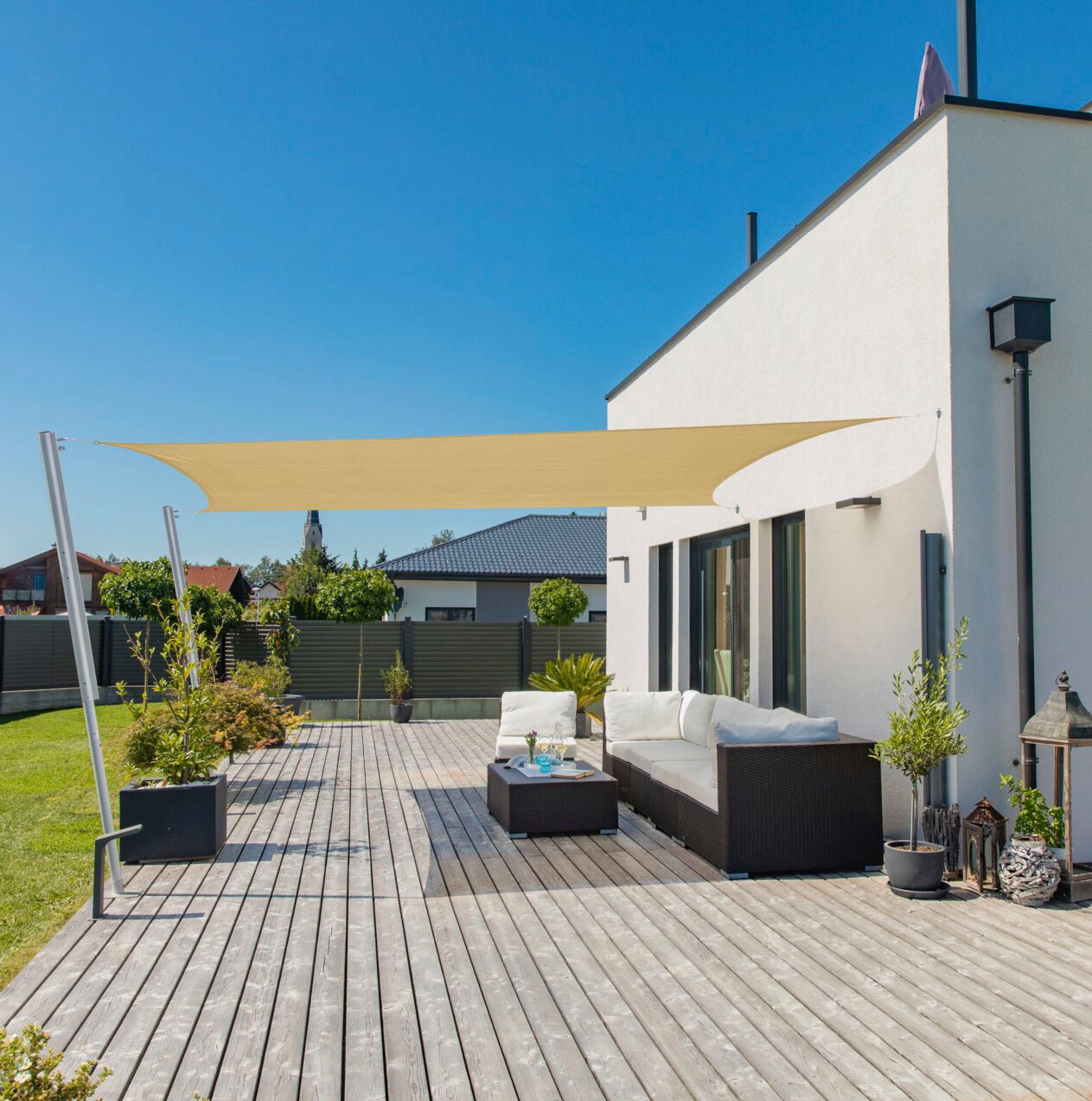 Windhager Sonnensegel »Capri Rechteck«, 4x5m, champagner