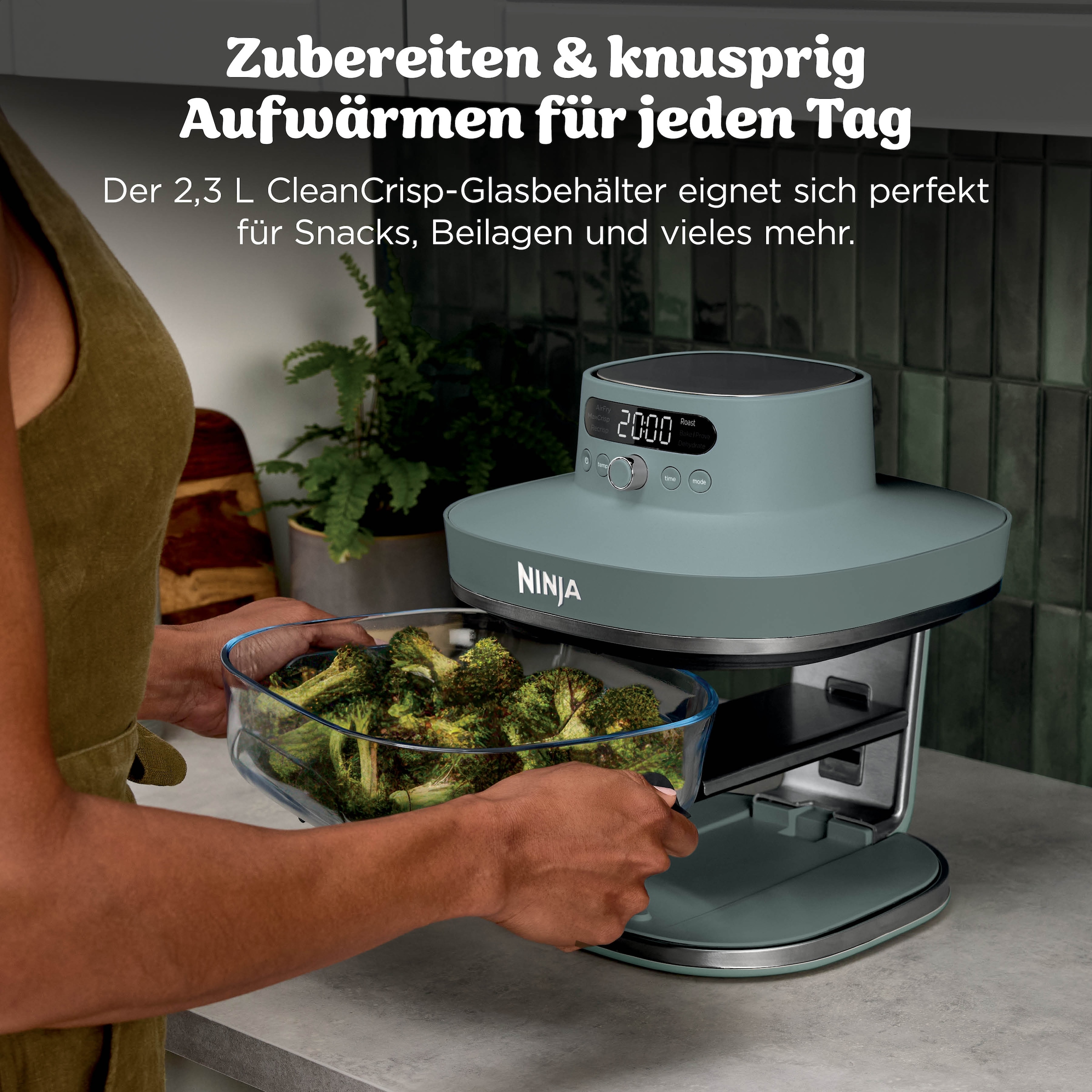 NINJA Heißluftfritteuse »CRISPi PRO 7-in-1 Glas-Air-Fryer - Beige AS101EULG« 2050 W 7 Kochfunktionen, Vorbereitung, Zubereitung + Aufbewahrung von Speisen