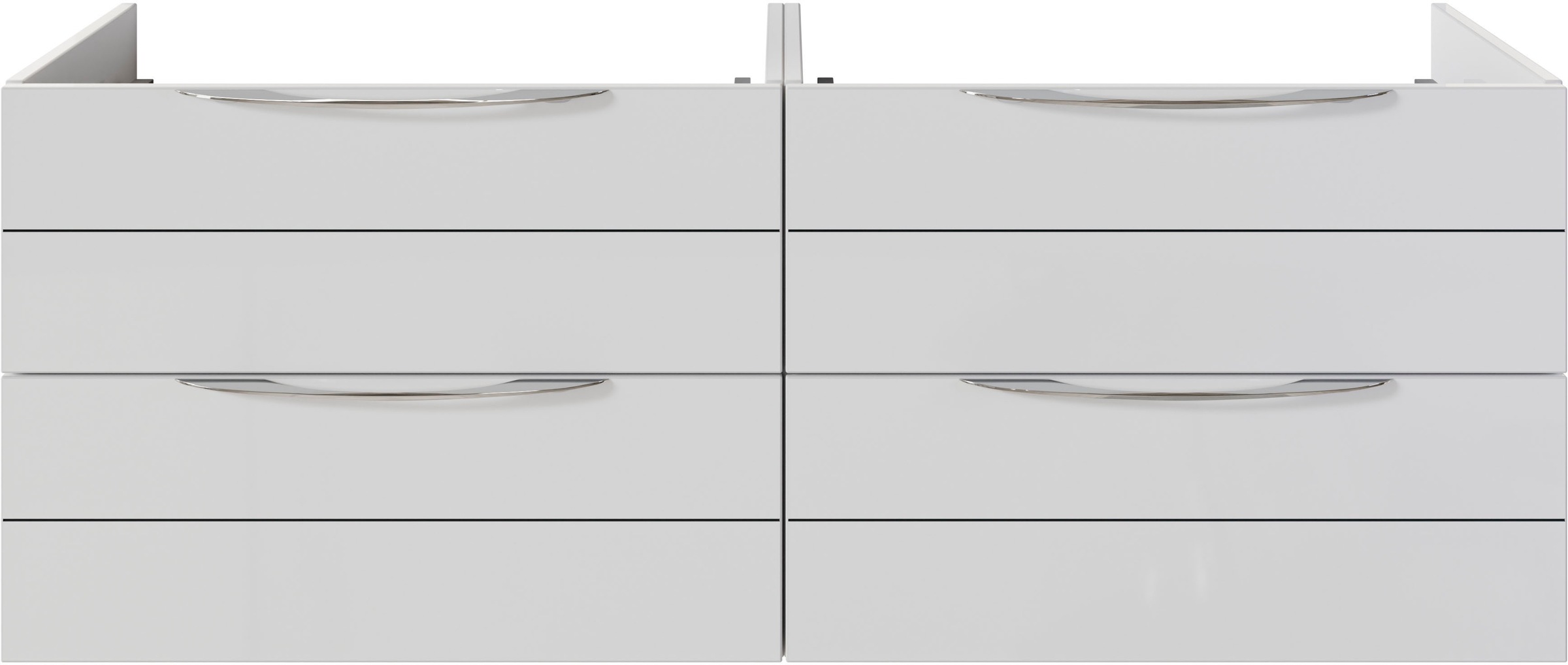 Saphir Waschtisch »Serie 6025 Mineralmarmor-Waschtisch mit Unterschrank, 132 cm breit«, Doppel-Waschplatz mit 4 Schubladen, hängend, verschiedene Ausführungen