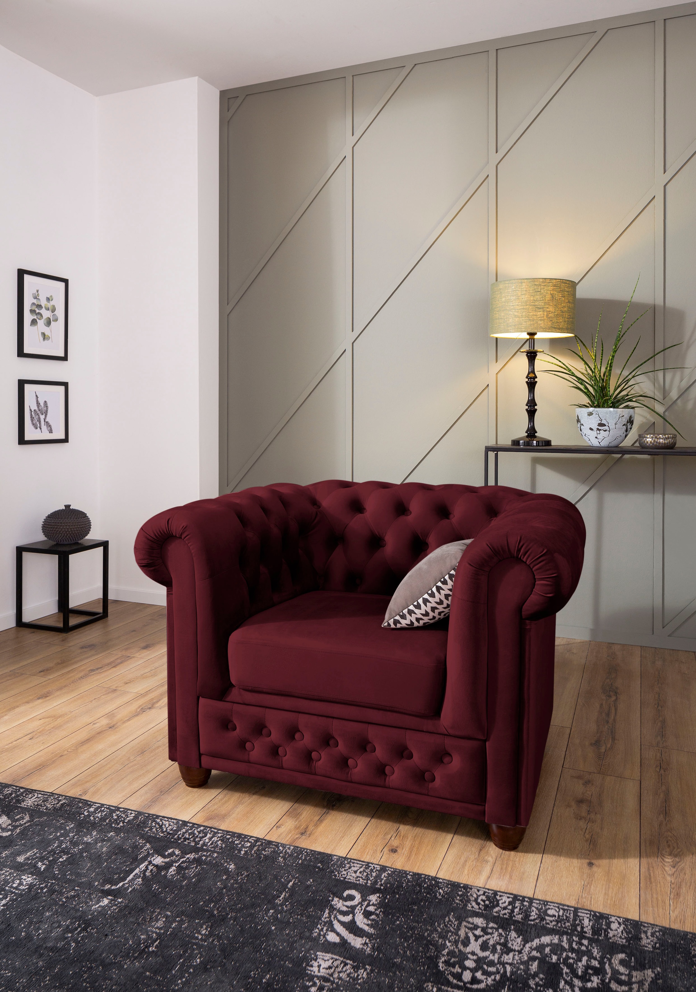 Home affaire Chesterfield-Sessel »New Castle Sessel«, hochwertige Knopfheft günstig online kaufen